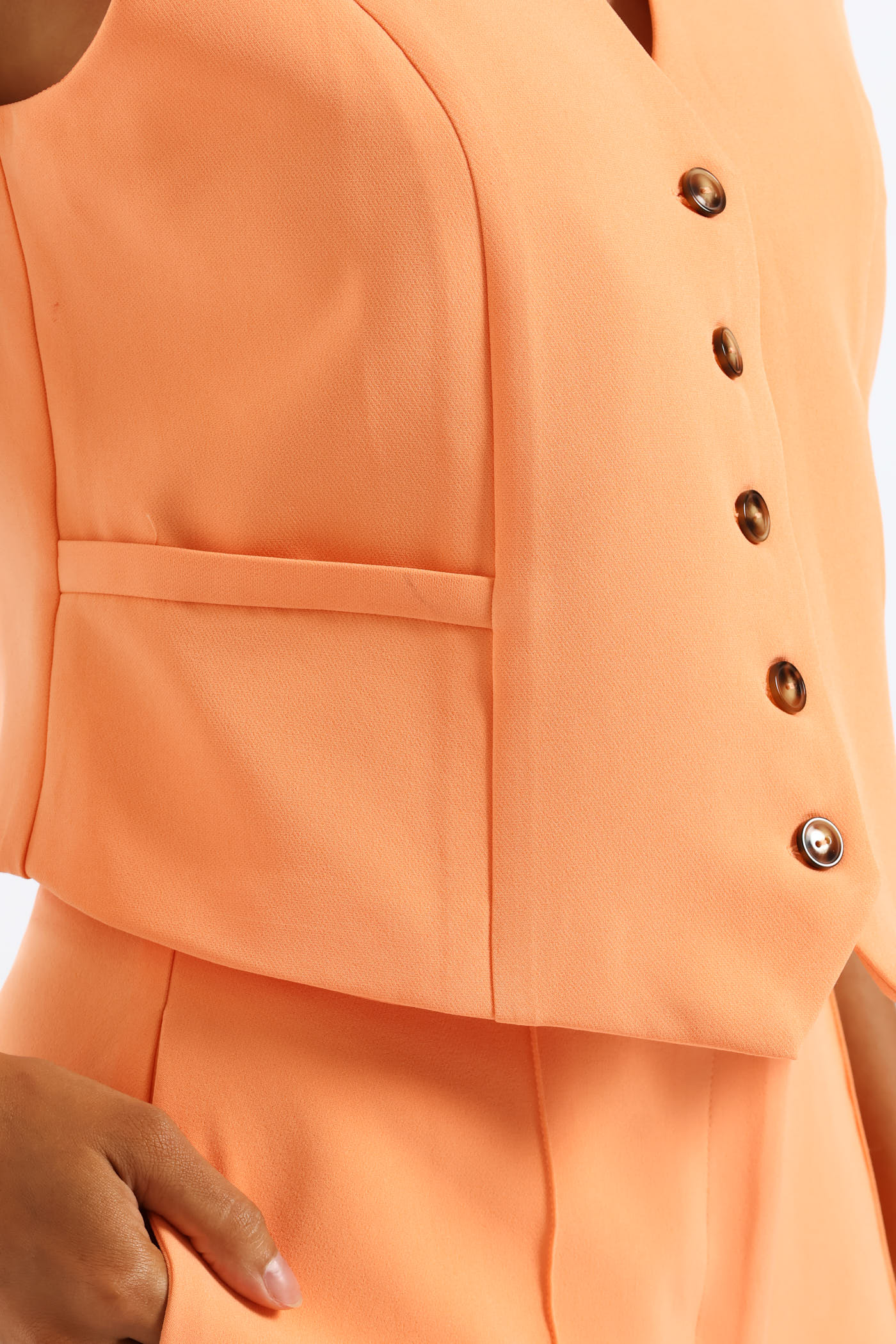 Sleeveless Waistcoat - Peach - Image 4