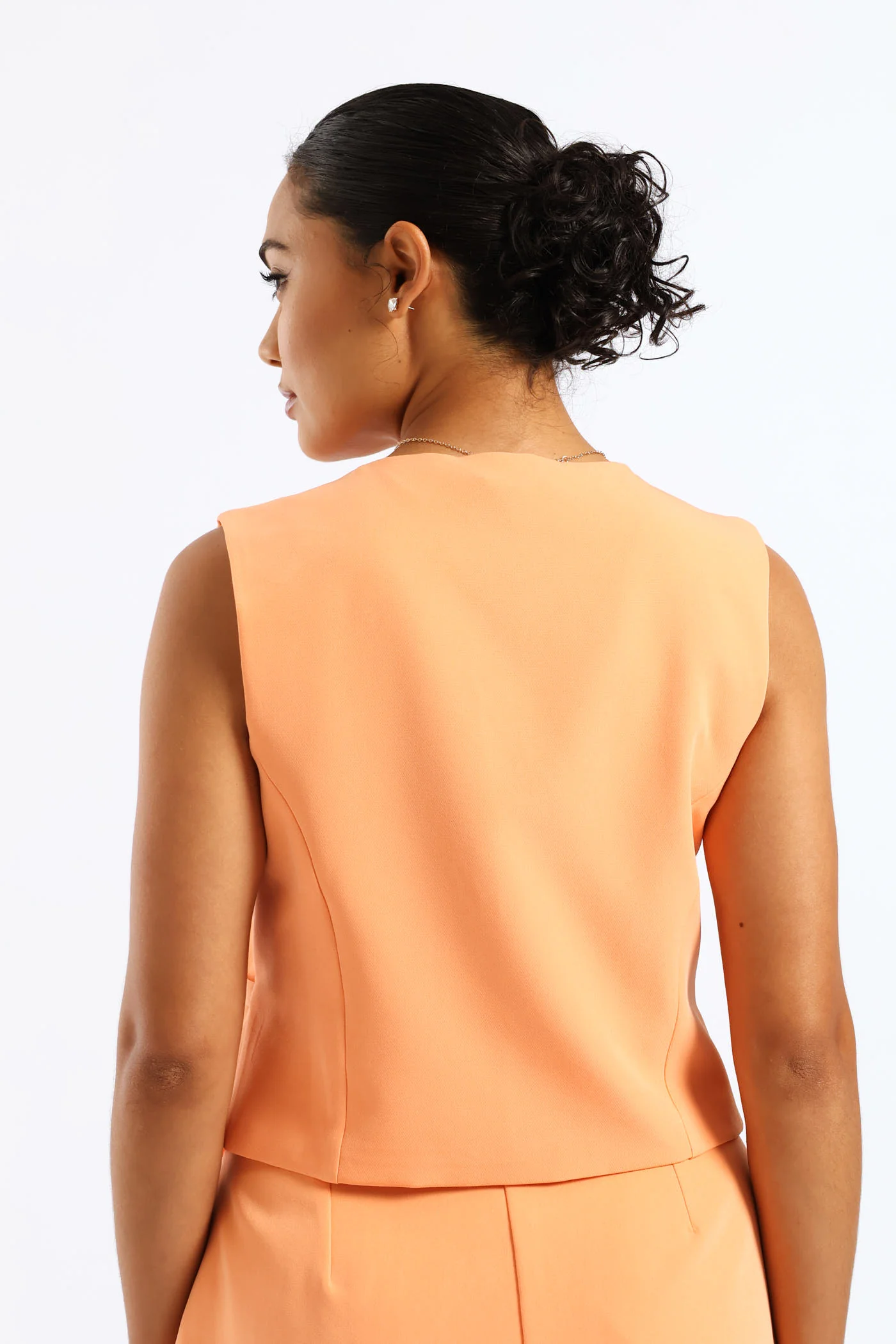 Sleeveless Waistcoat - Peach - Image 5