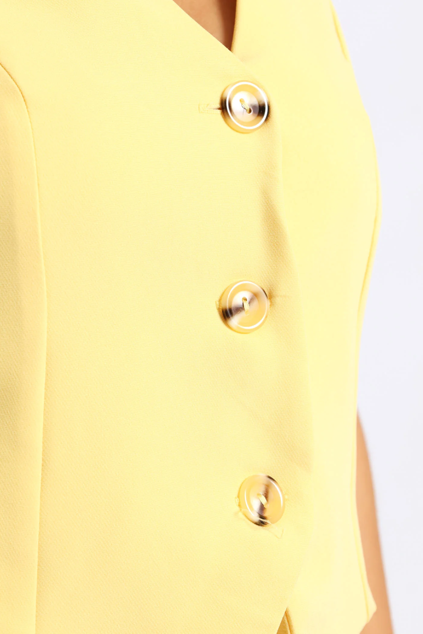 Sleeveless Princess Panel Waistcoat - Yellow - Image 4