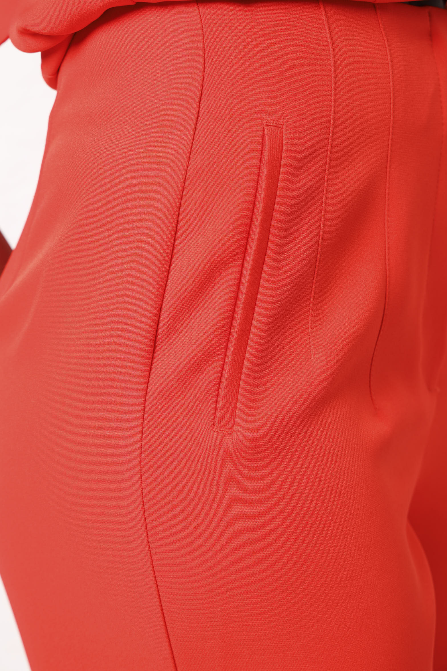 Slim Leg Pleated Detail Pants - Orange - Image 5