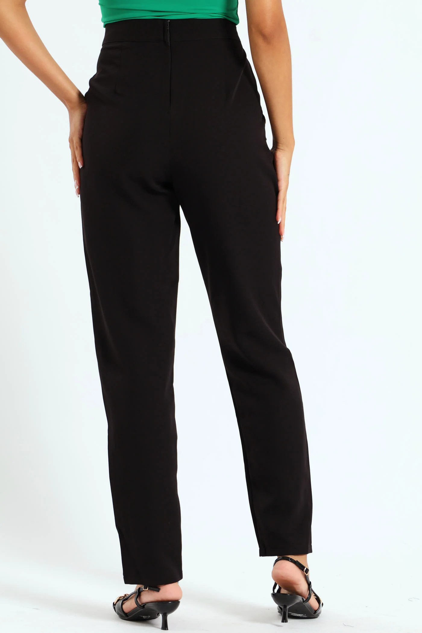 Slimleg Pants With Fancy Buttons - Black - Image 4