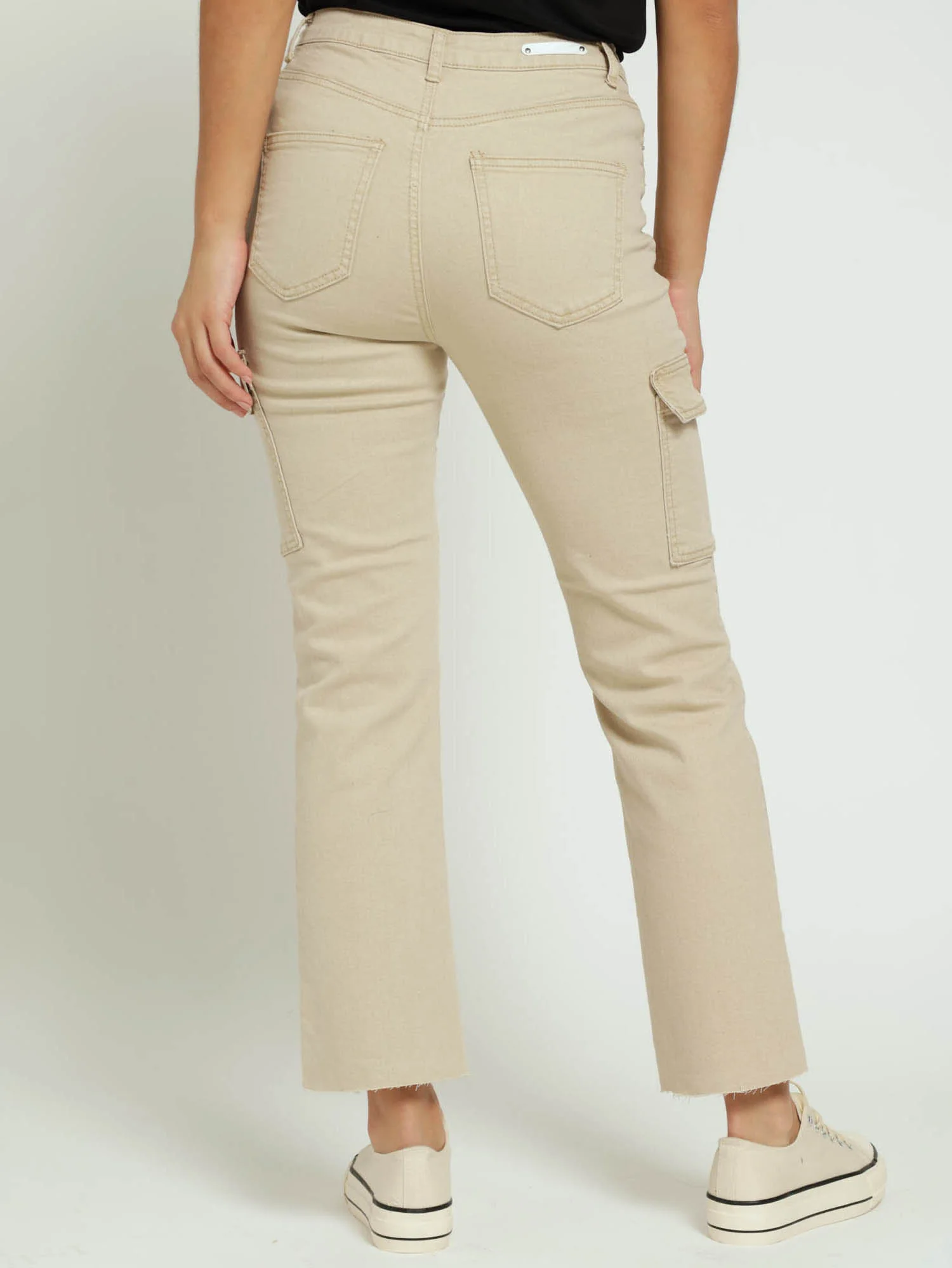 Slimleg Stretch Twill Cargo Ankle Jean - Stone - Image 4