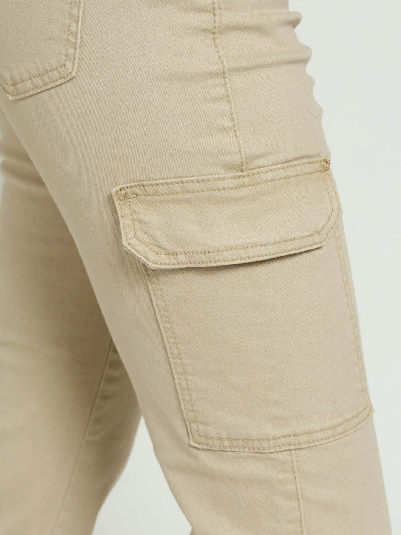 Slimleg Stretch Twill Cargo Ankle Jean - Stone - Image 6