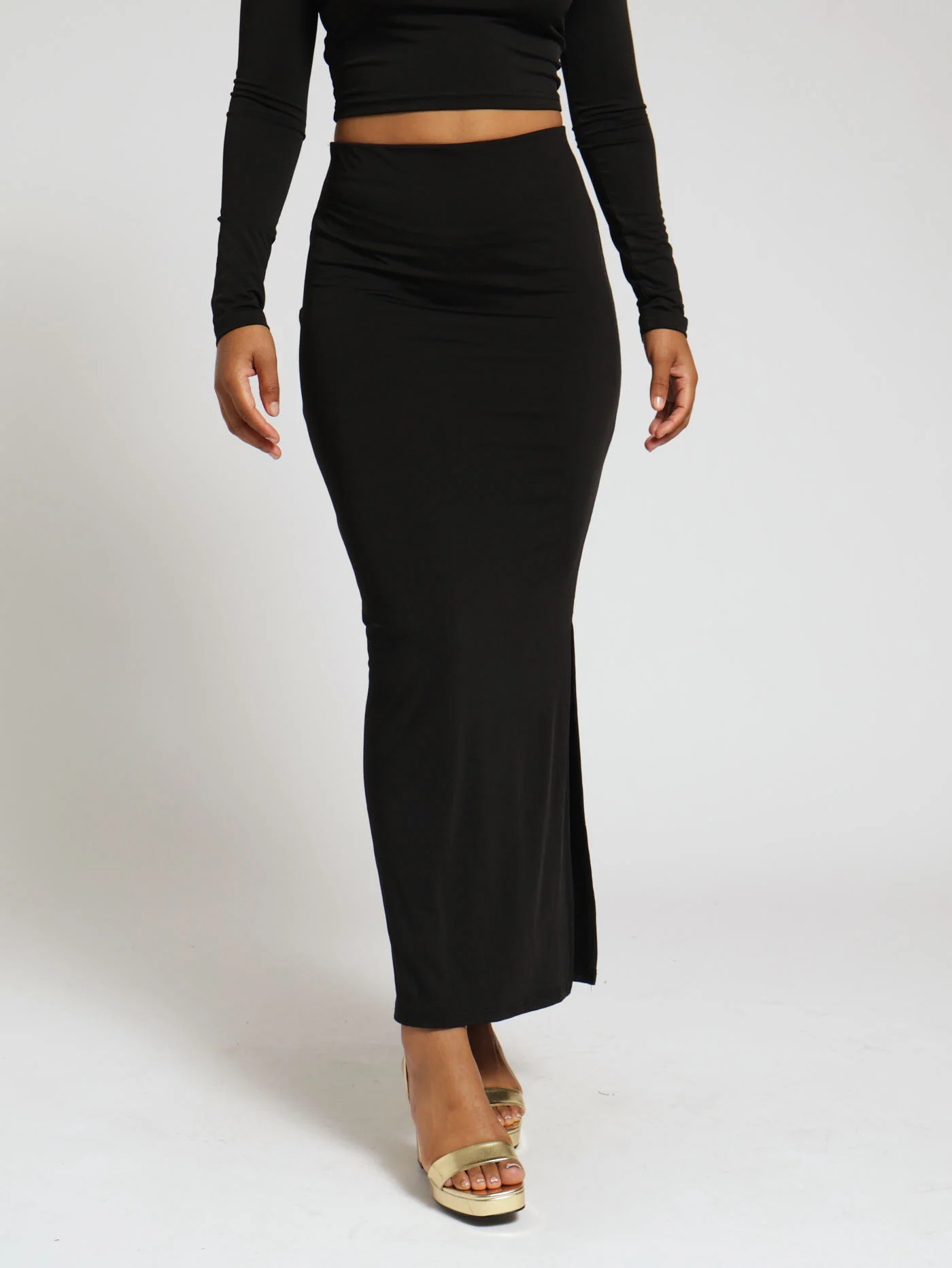 Slinky Maxi Skirt - Black