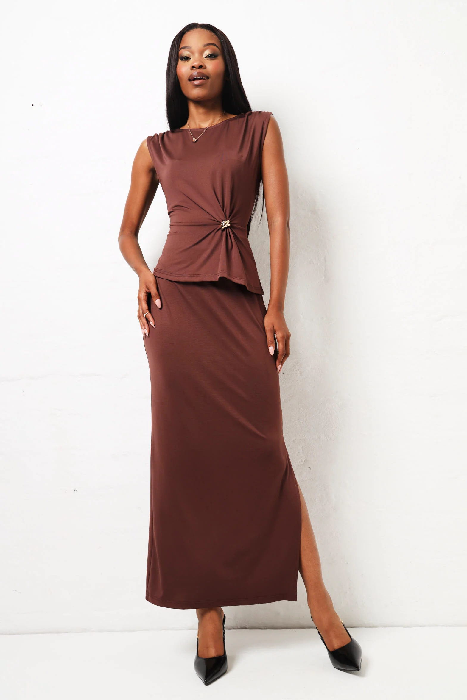 Slinky Skirt - Brown - Image 5