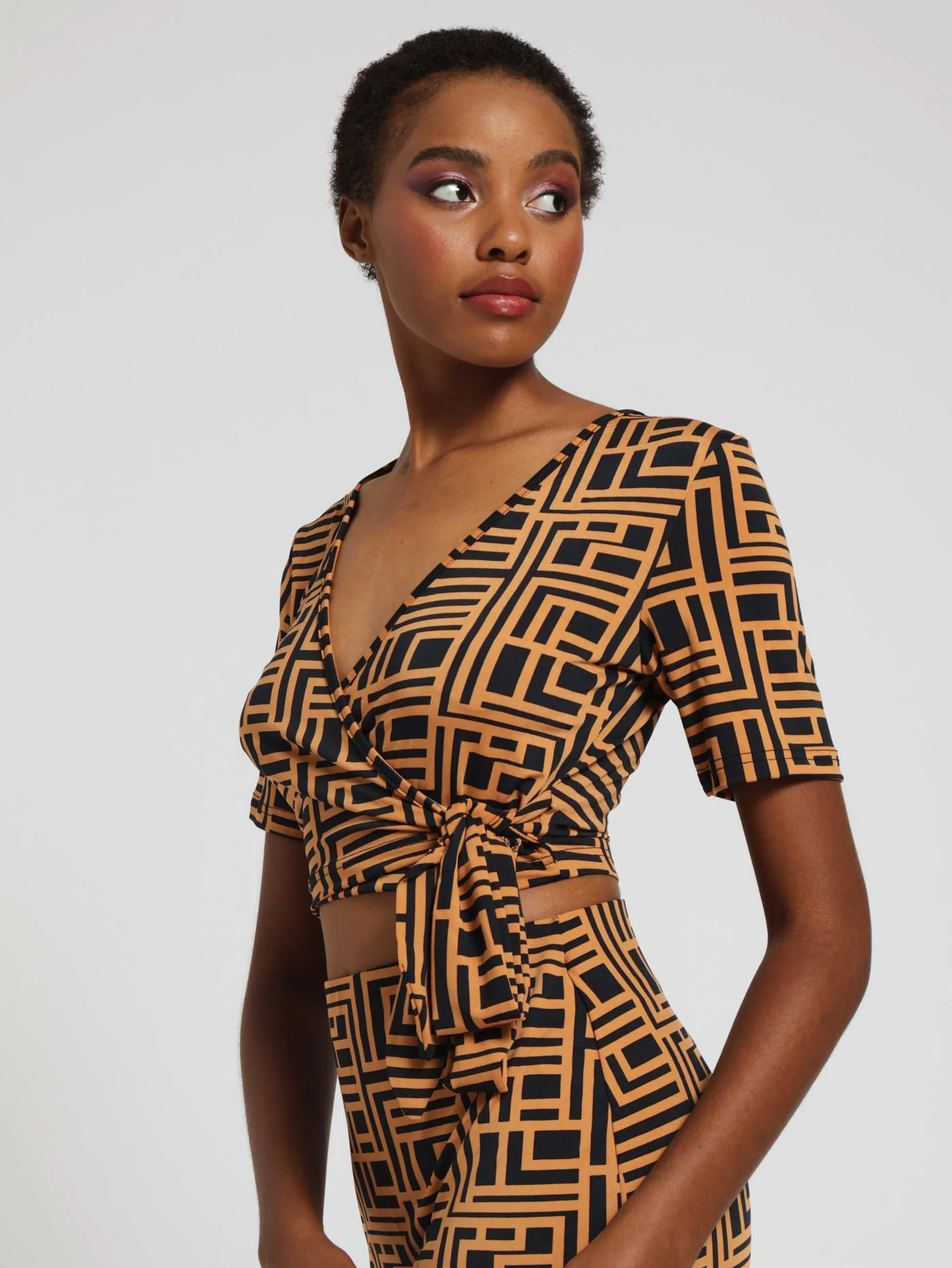 Slinky Wrap Short Sleeve Top - Image 2