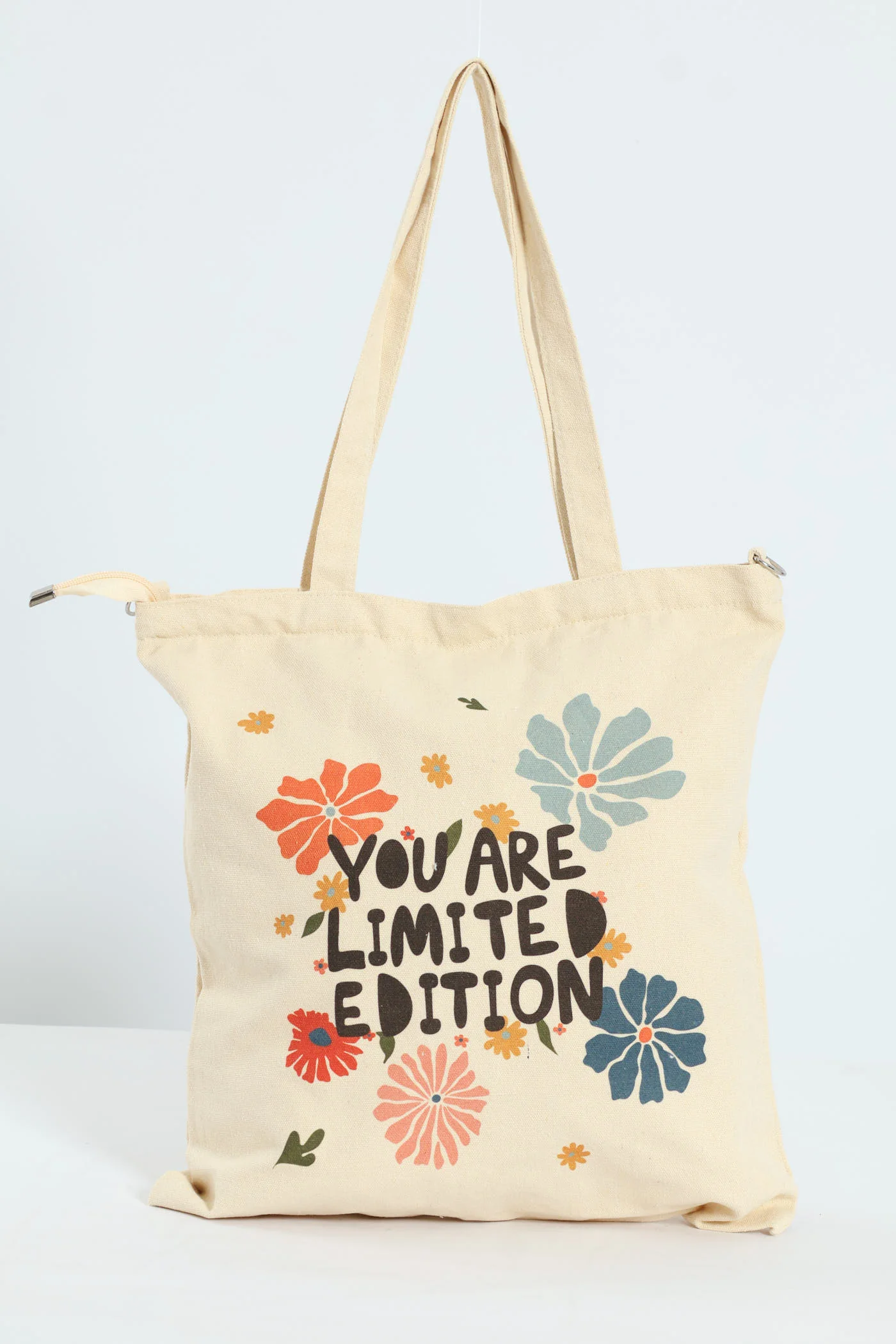 Slogan Canvas Shopper Bag - Multi