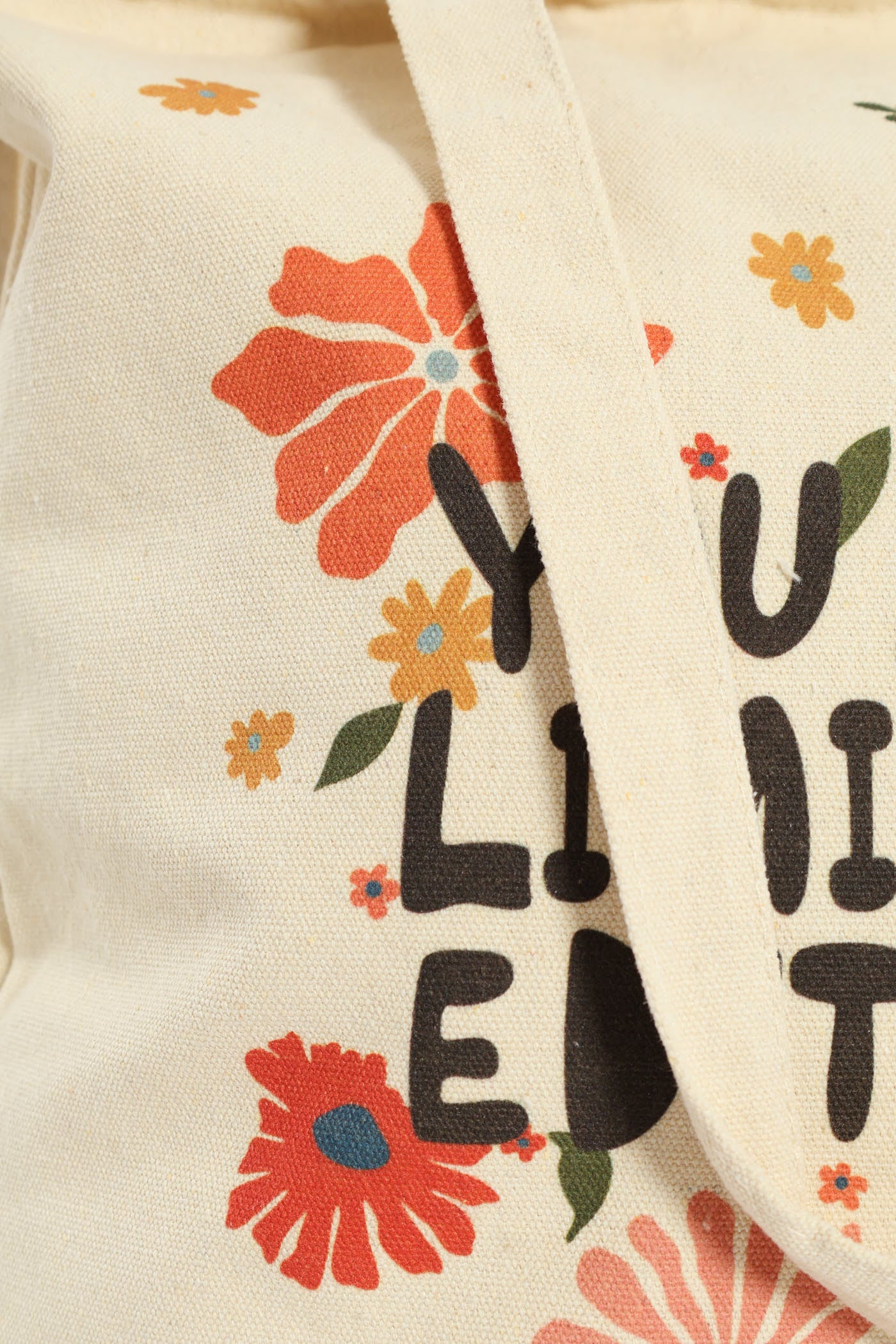 Slogan Canvas Shopper Bag - Multi - Image 3