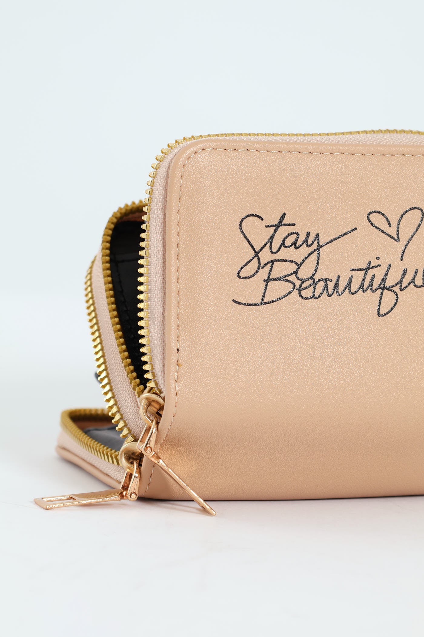 Slogan Double Wallet - Nude - Image 4