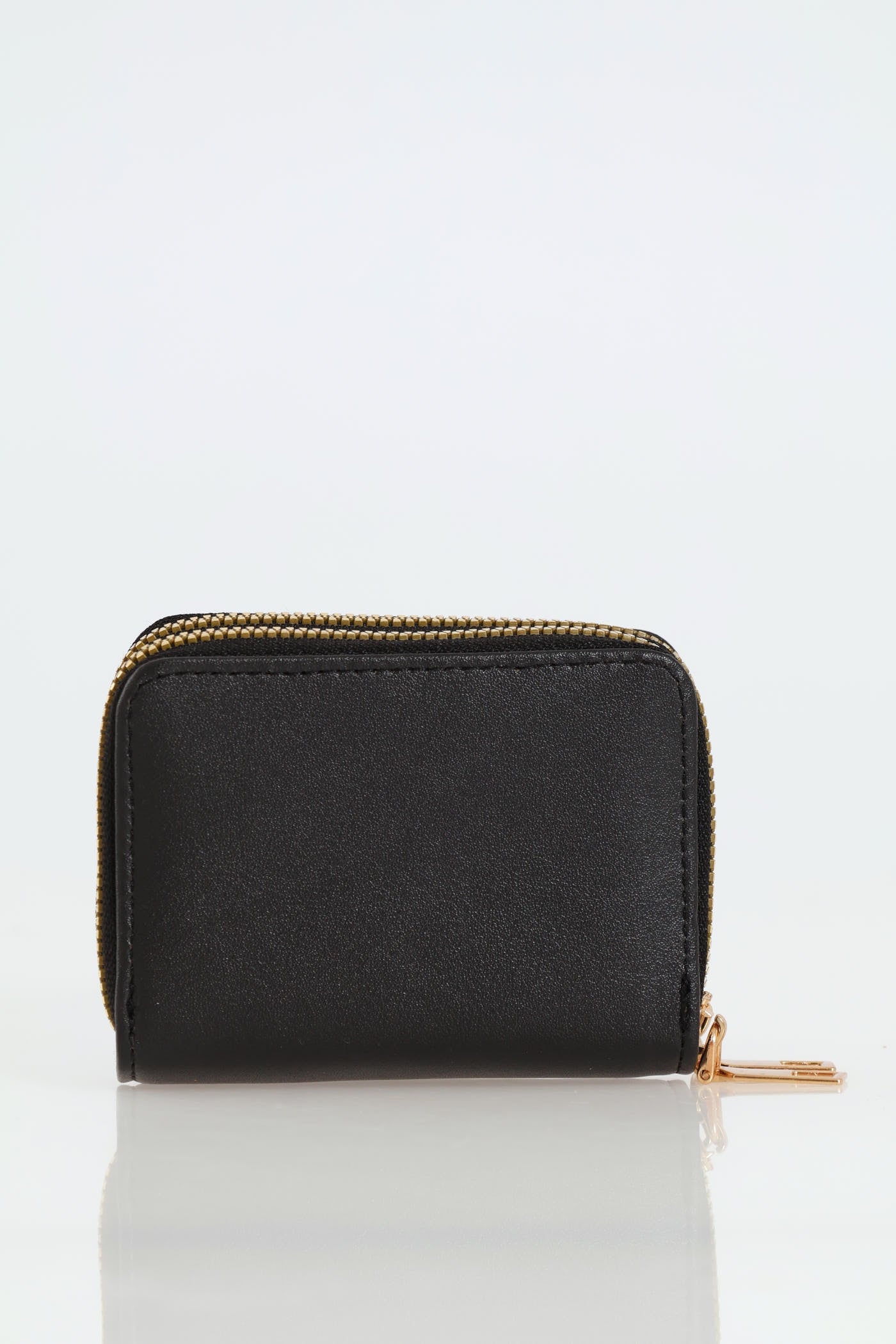 Slogan Double Zip Wallet - Black - Image 4