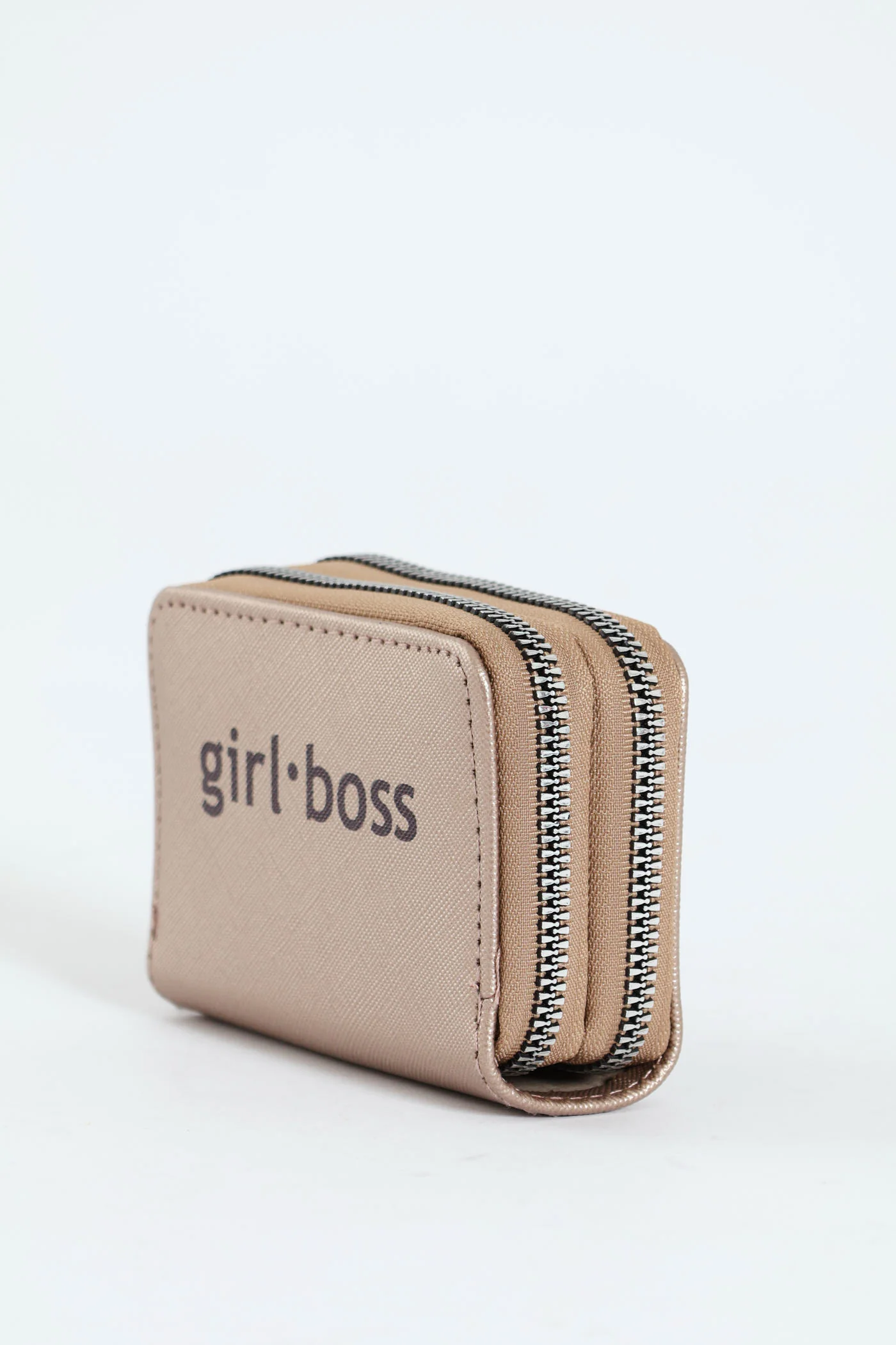 Slogan Double Zip Wallet - Gunmetal - Image 3