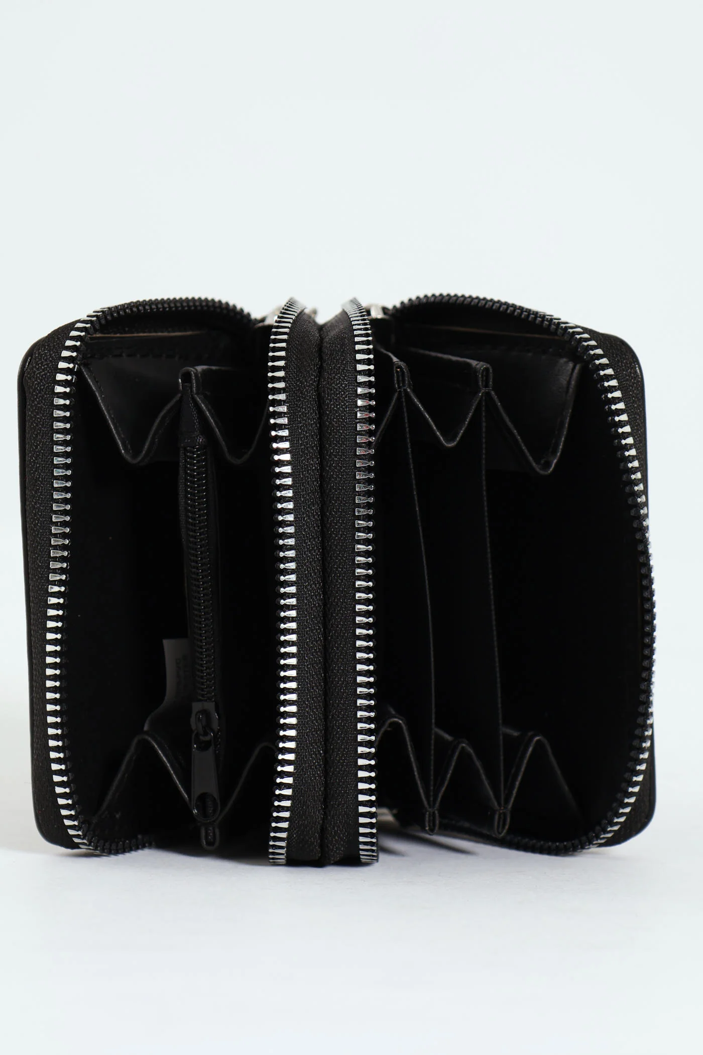 Slogan Double Zip Wallet - Black - Image 2