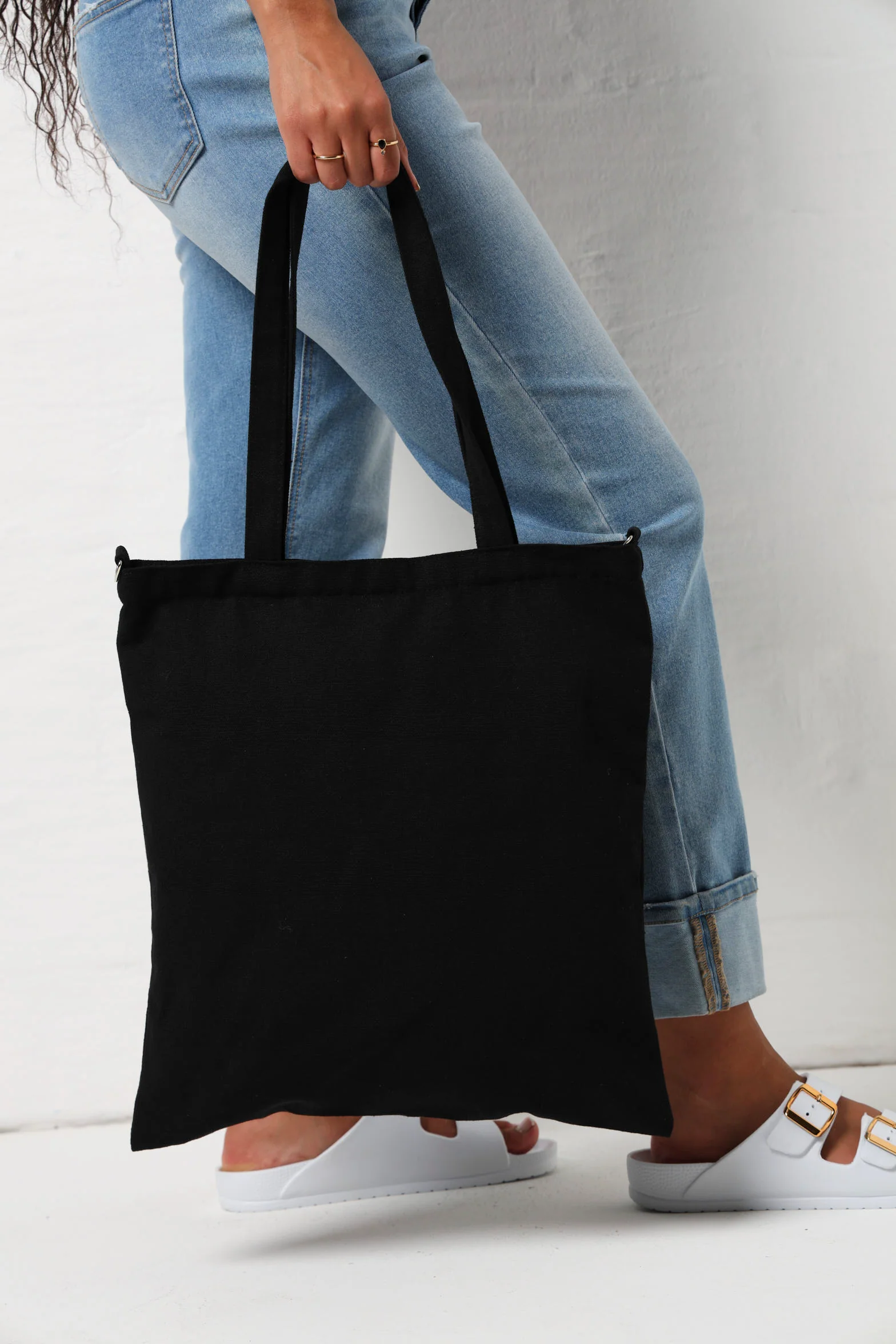 Slogan Love Canvas Shopper - Black - Image 3