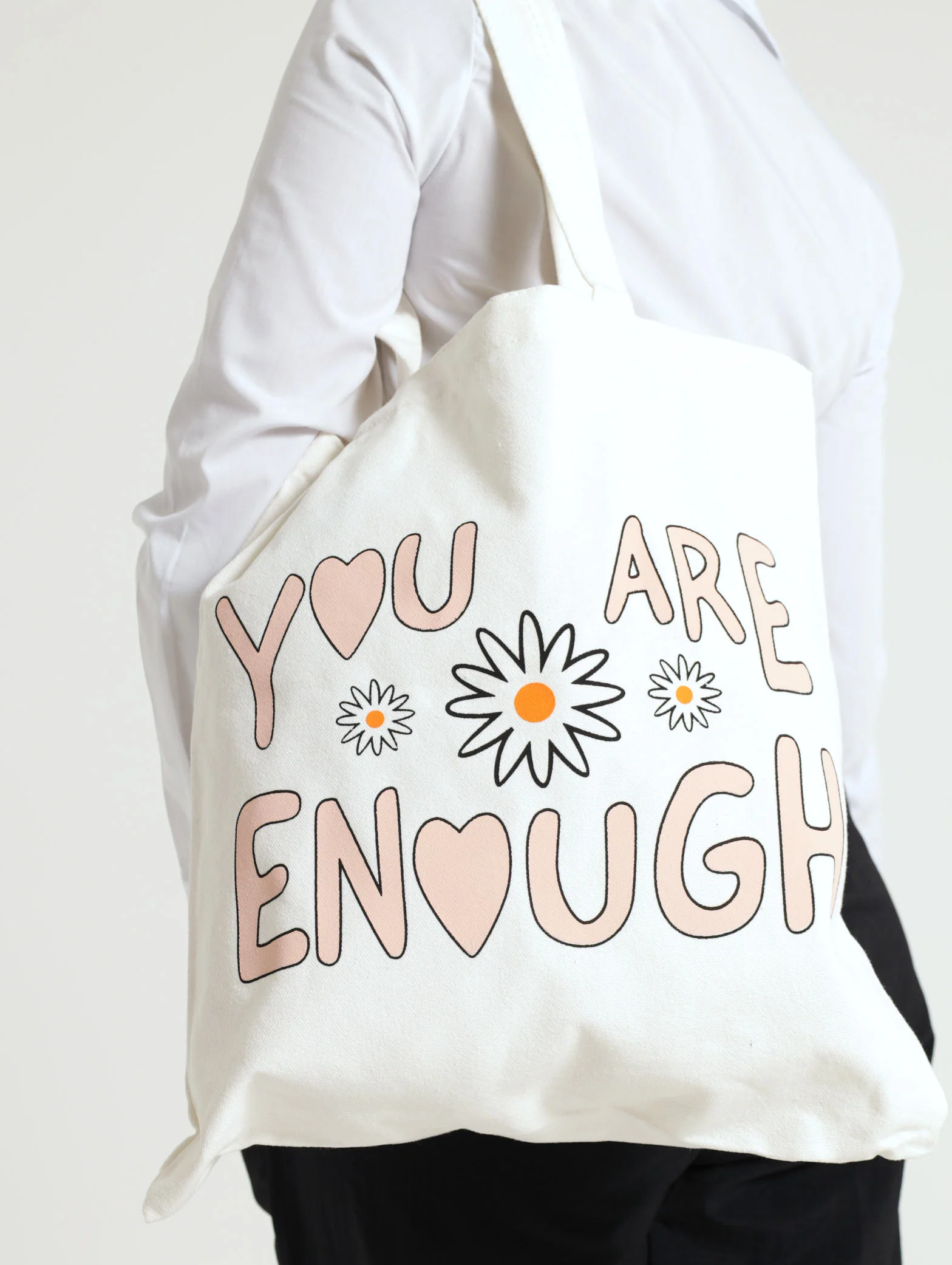 Slogan Printed Canvas Shopper - Image 3