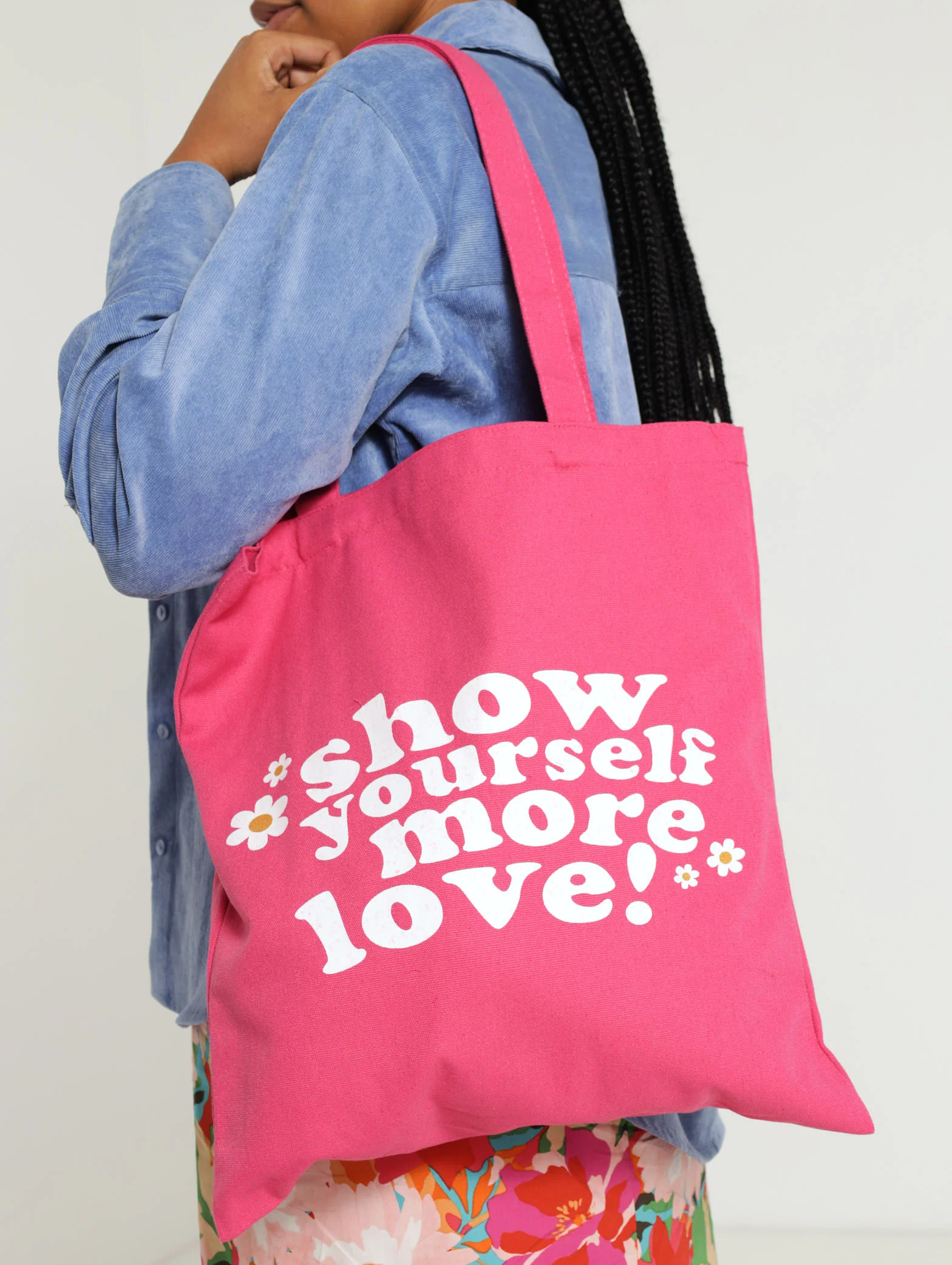 Slogan Printed Canvas Shopper