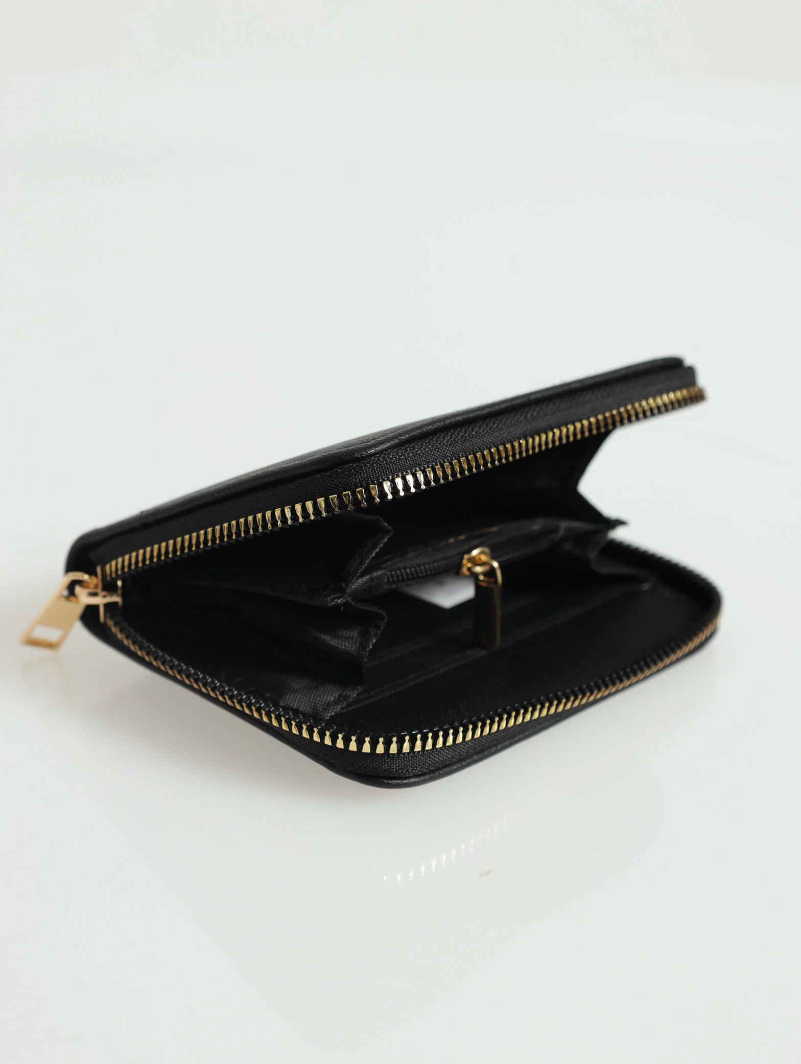 Slogan Single Zip Purse - Black - Image 2