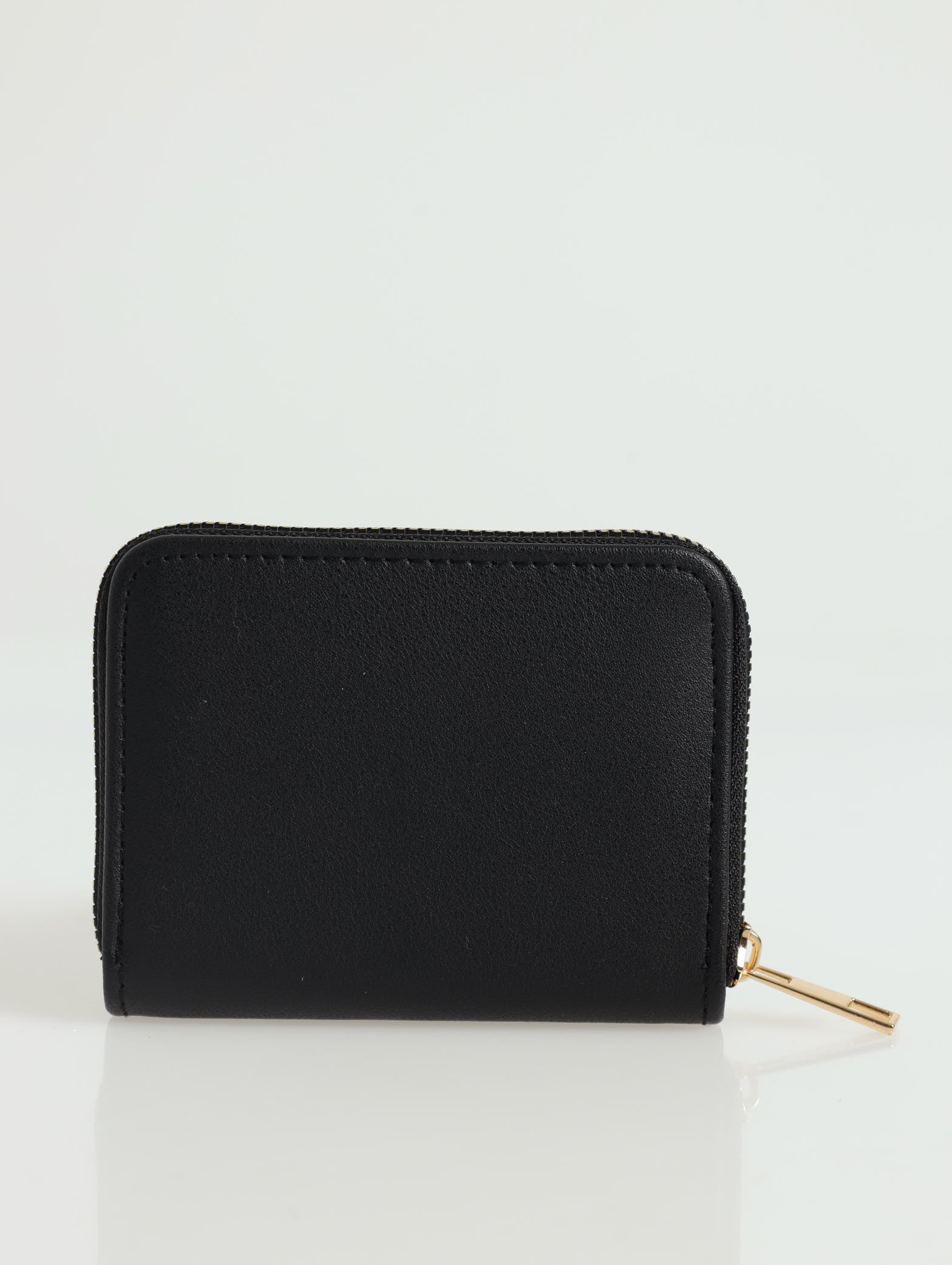 Slogan Single Zip Purse - Black - Image 3