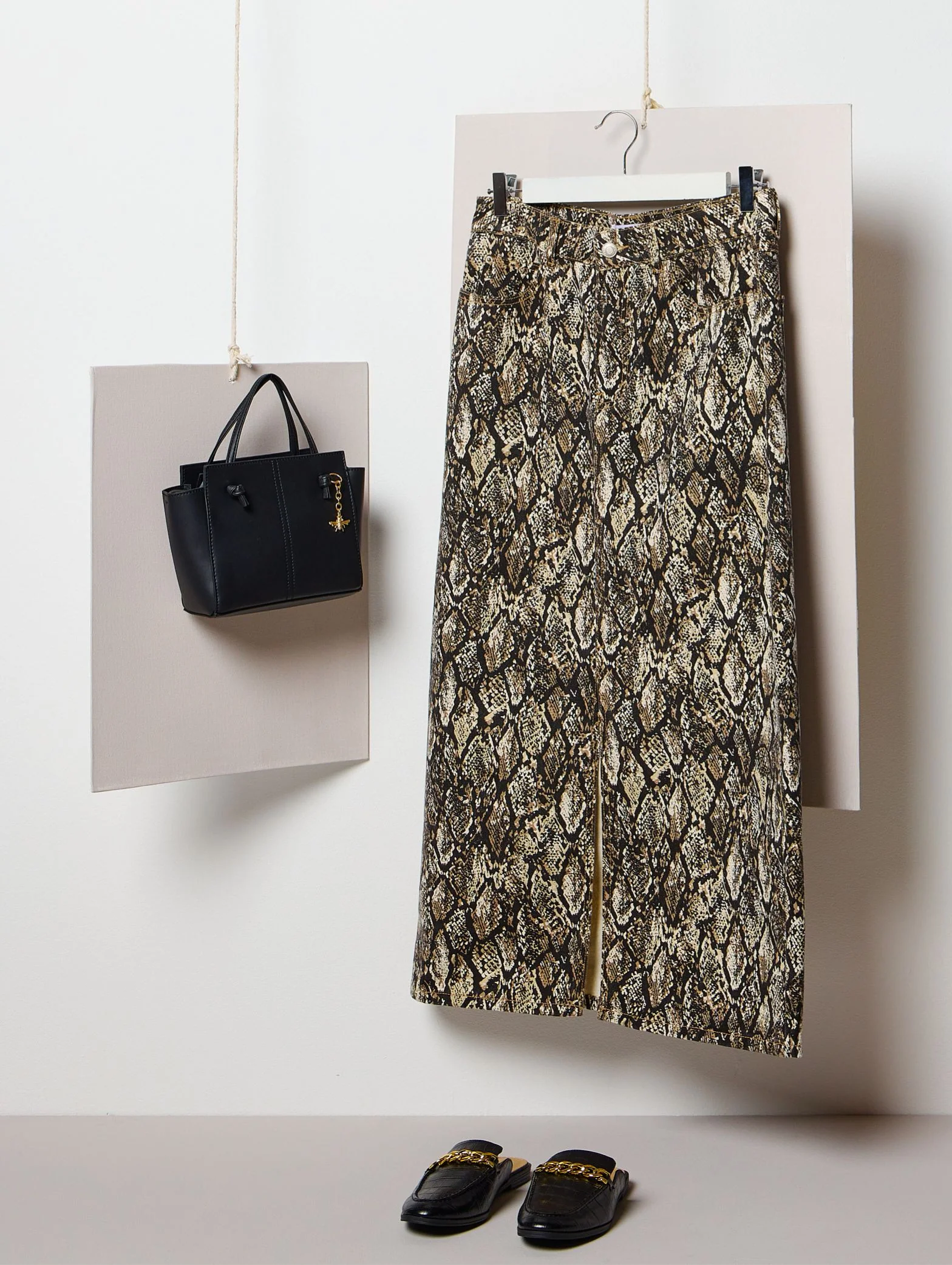 Snake Denim Maxi Skirt - Image 4