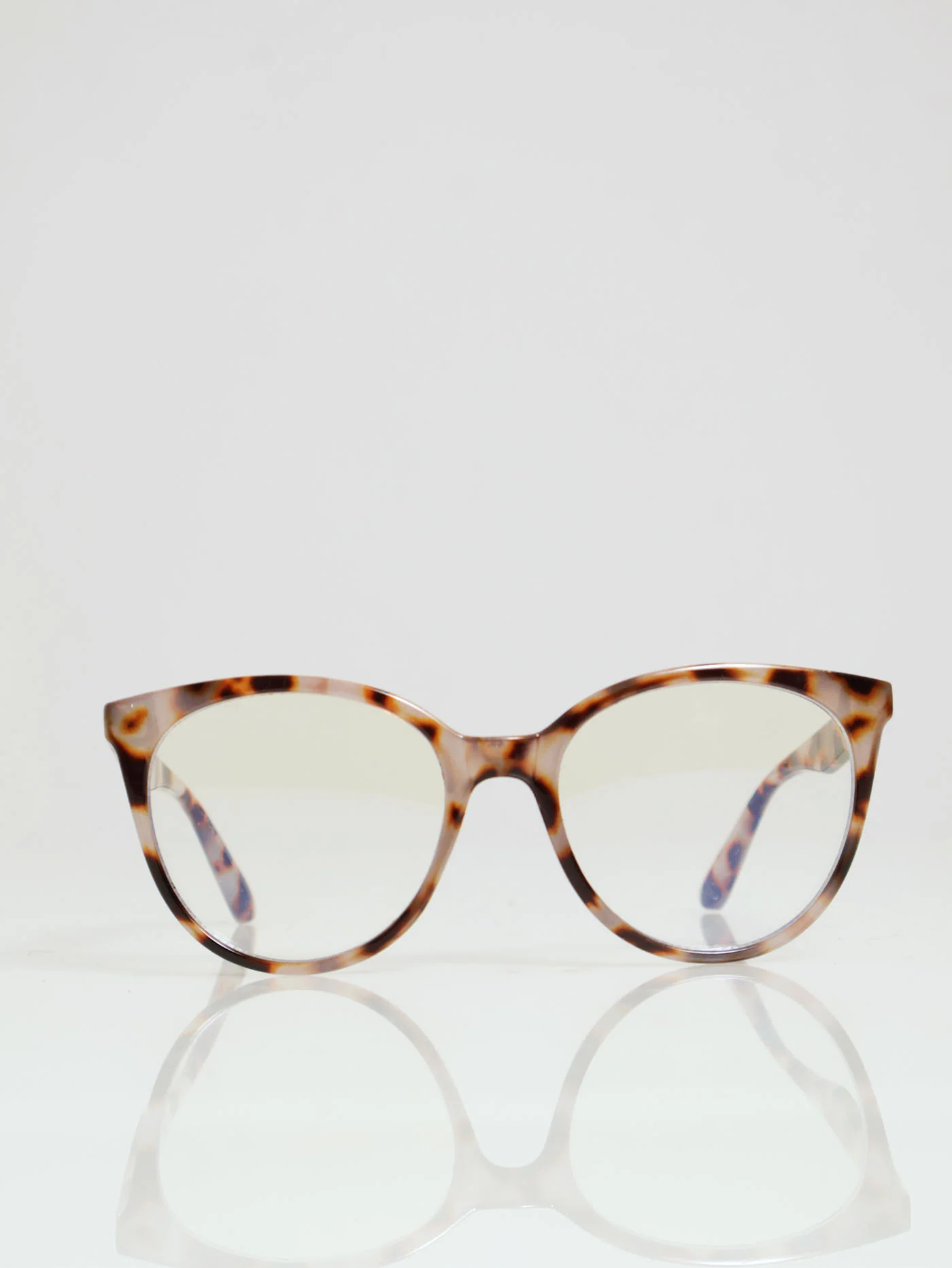 Soft Cat Eye Blue Block Lens Glasses - Brown