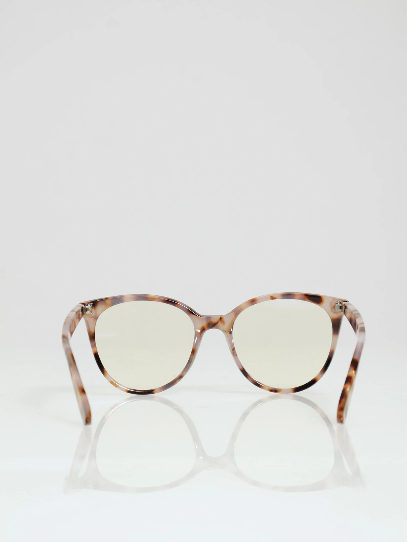 Soft Cat Eye Blue Block Lens Glasses - Brown - Image 3