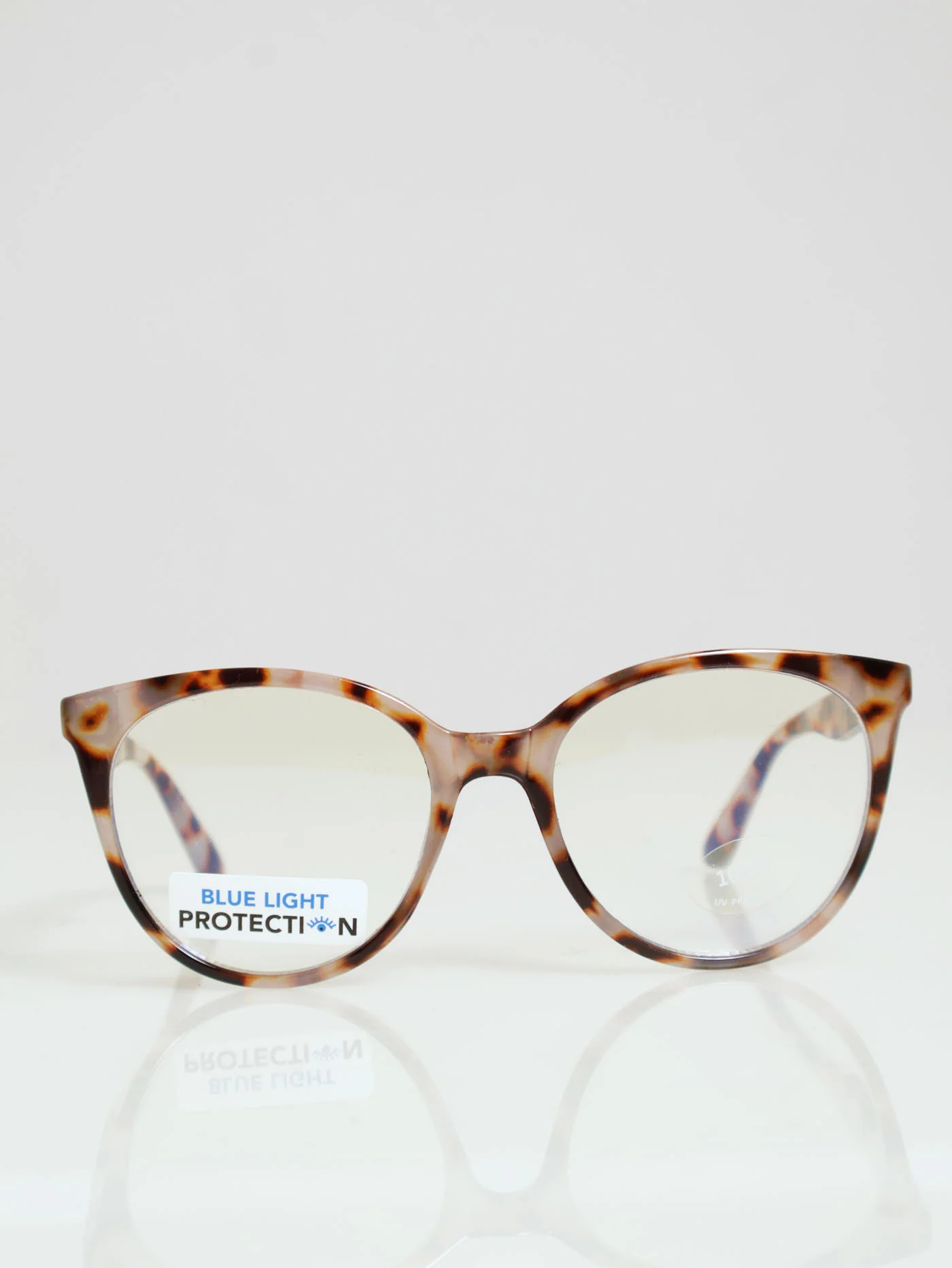 Soft Cat Eye Blue Block Lens Glasses - Brown - Image 4