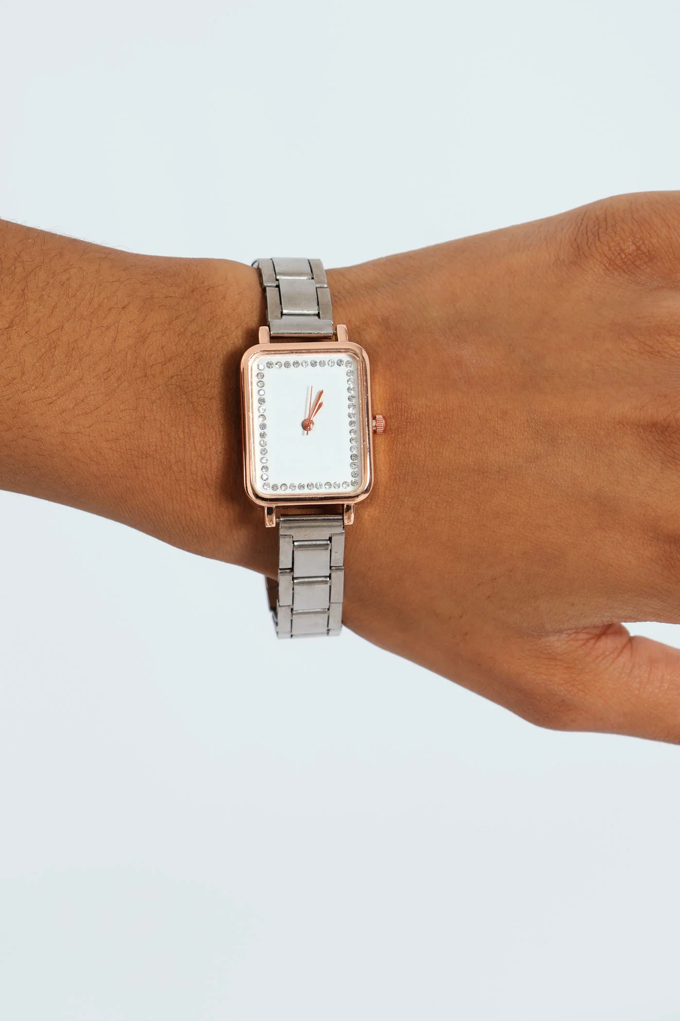 Soft Square Diamante Dial Mesh Strap Watch - Multi