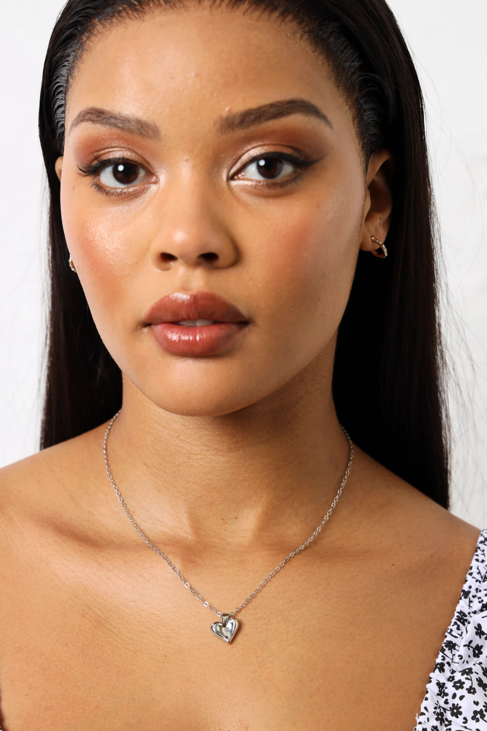 Solid Heart Necklace - Silver