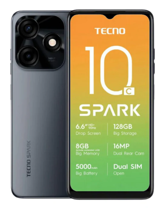 Spark 10C 128GB Dual Sim Black Cellphone Vodacom