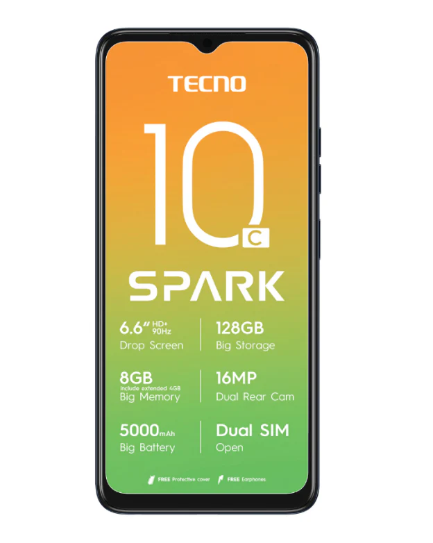 Spark 10C 128GB Dual Sim Black Cellphone Vodacom - Image 2