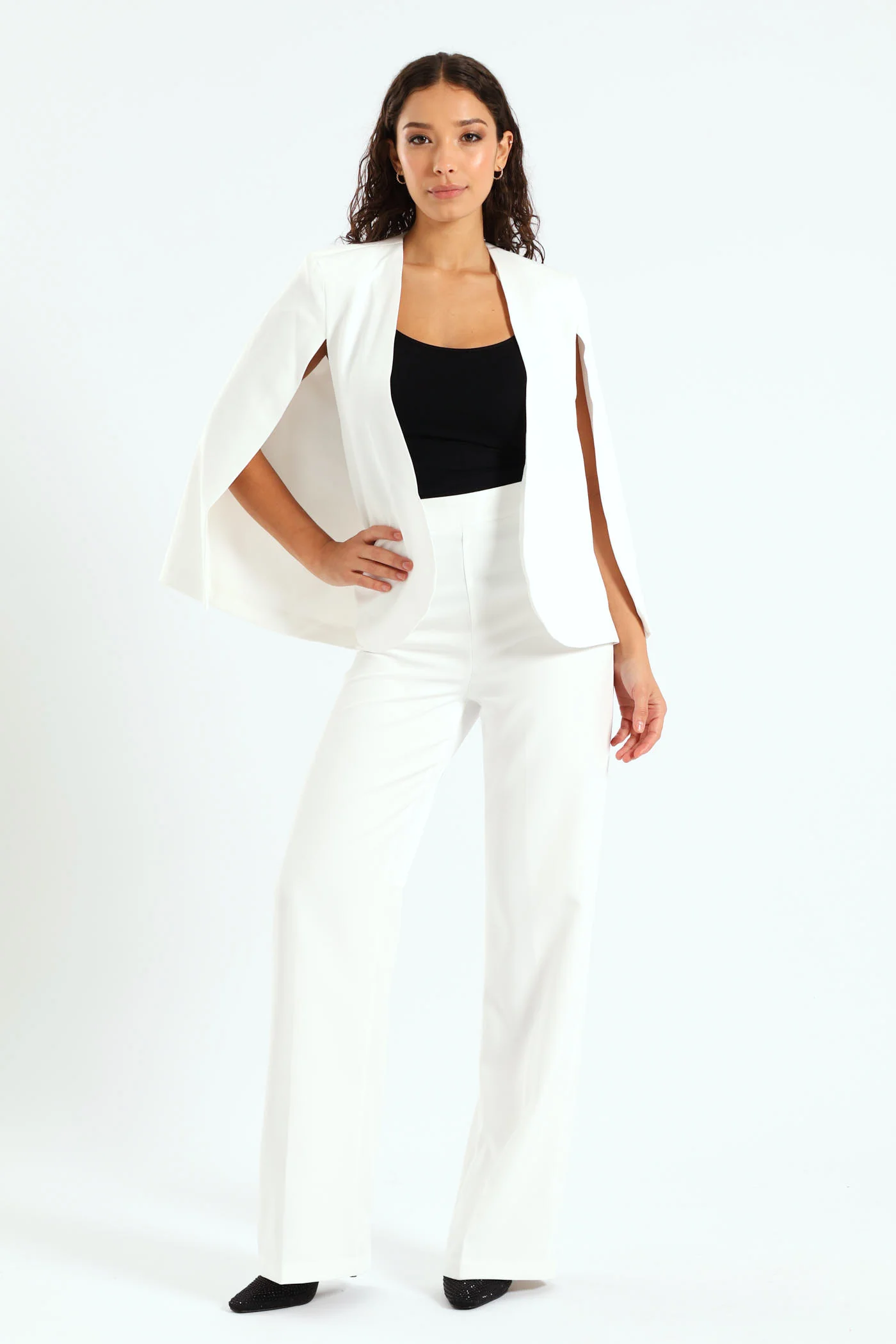 Split Sleeve Blazer - White - Image 2