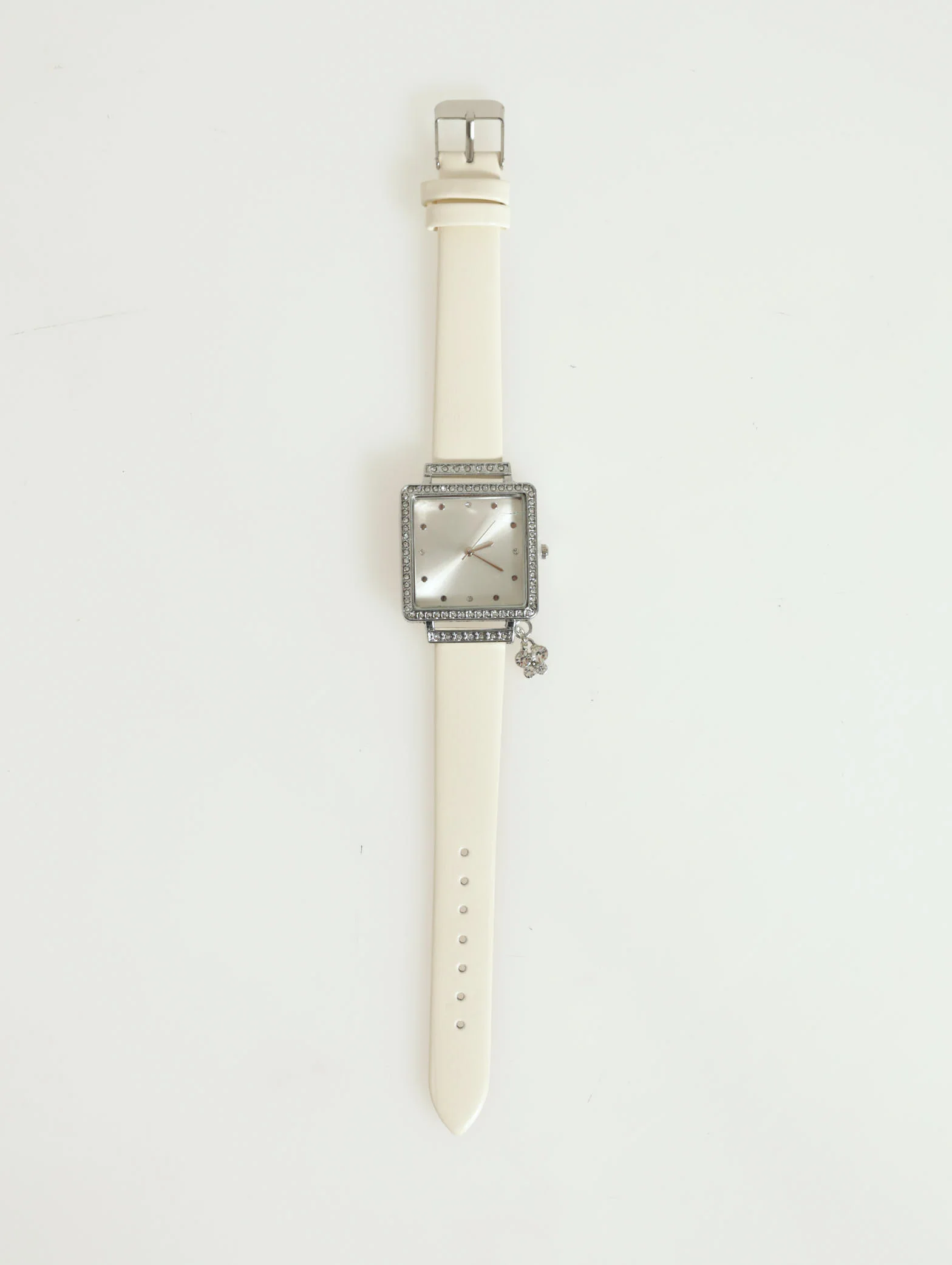 Square Diamante Dial With Butterfly Charm Watch