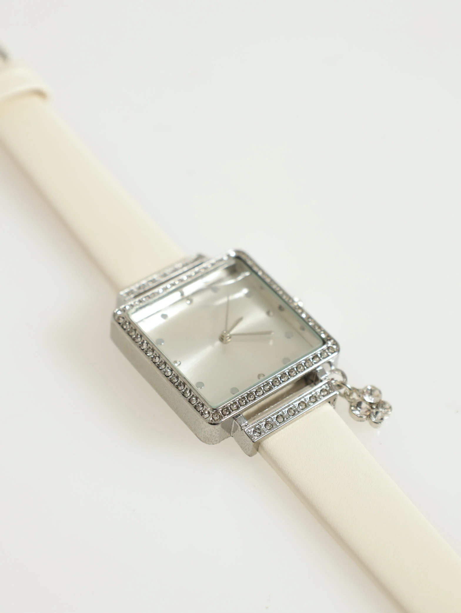 Square Diamante Dial With Butterfly Charm Watch - Image 2