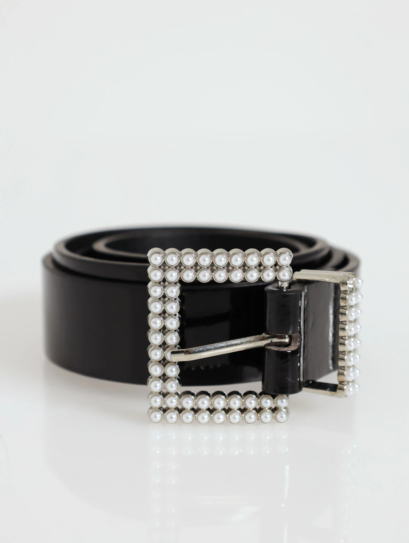 Square Pearl Buckle Belt