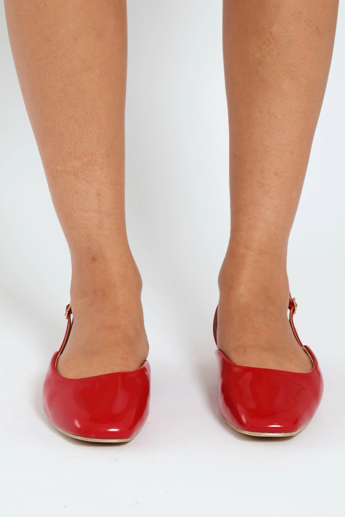 Square Toe Slingback Pump - Deep Red - Image 3