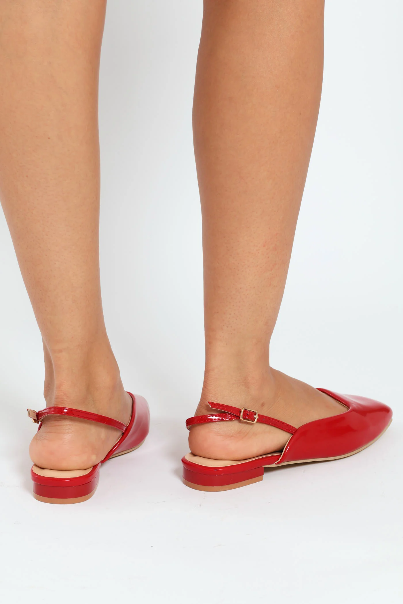 Square Toe Slingback Pump - Deep Red - Image 6
