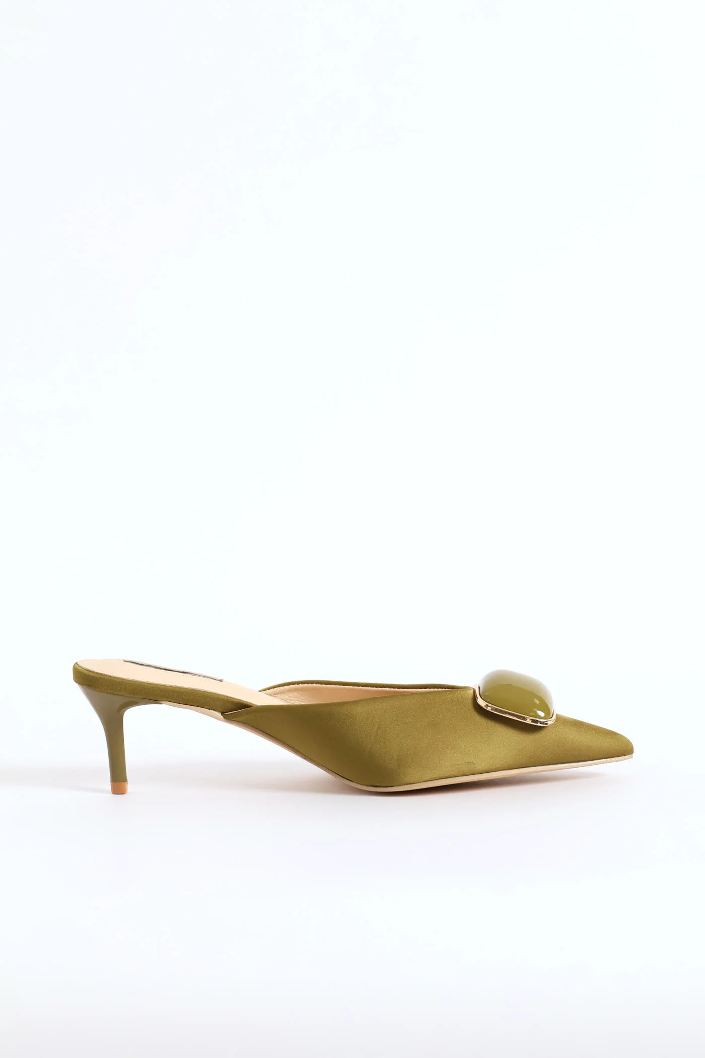 Squared Trim Pointed Slip On Court Heel - Chartreuse - Image 4