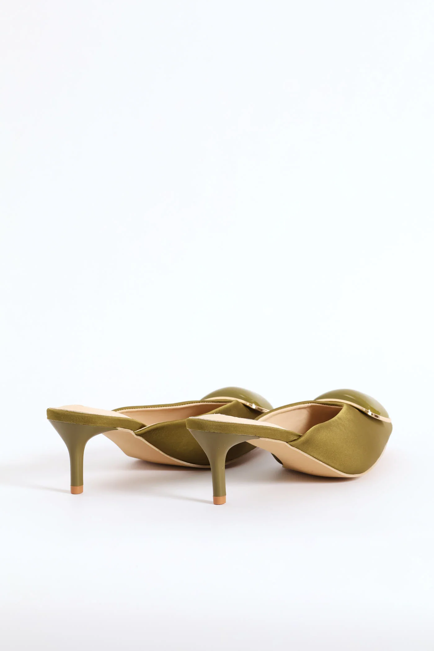 Squared Trim Pointed Slip On Court Heel - Chartreuse - Image 6