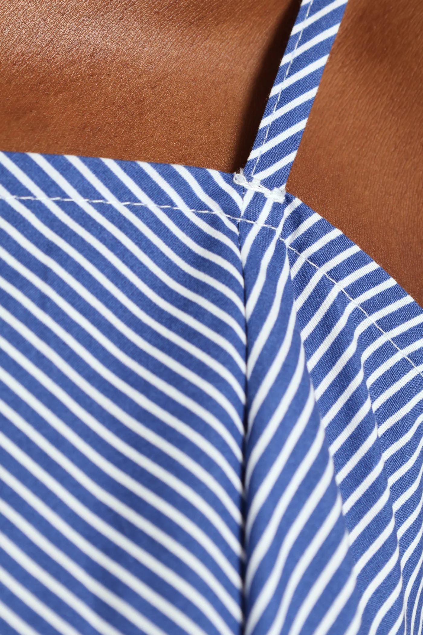 Strappy Asymmetrical Tier Detail Maxi Dress - White/Blue - Image 4