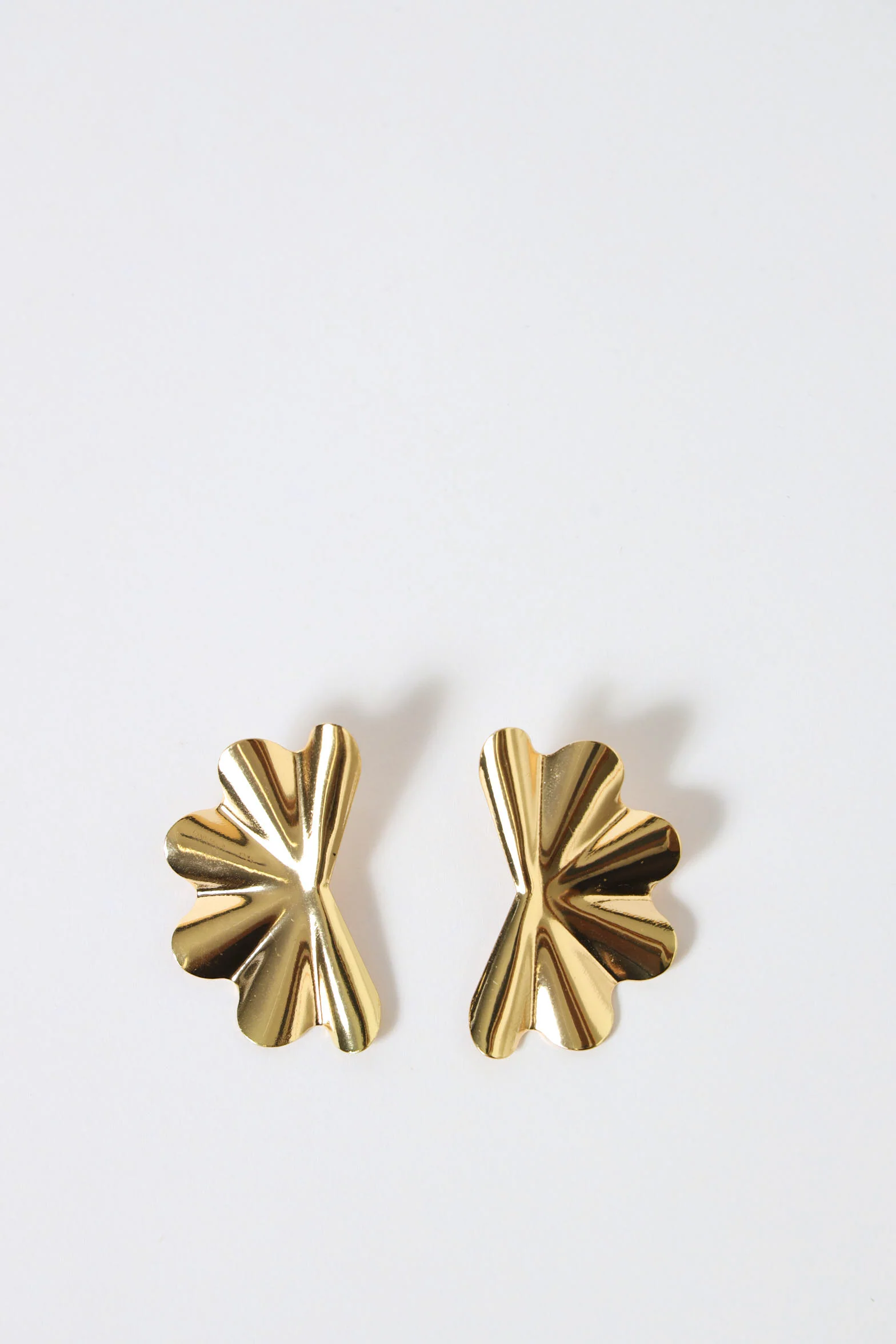 Statement Fan Earrings - Gold - Image 2