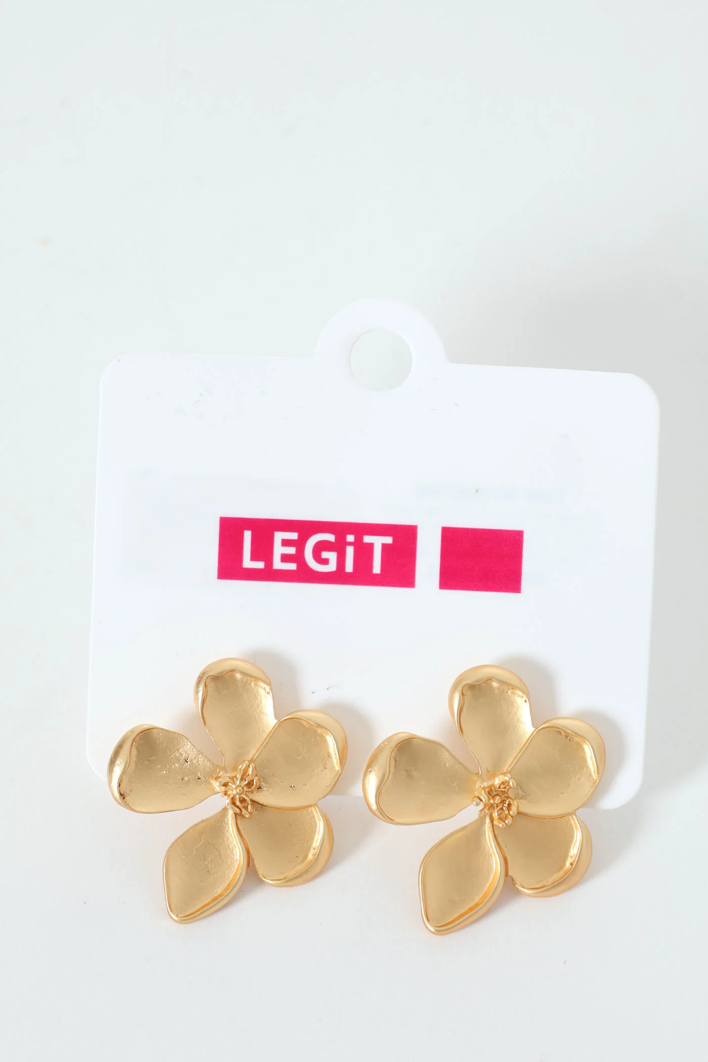 Statement Flower Earrings - Matte Gold - Image 3