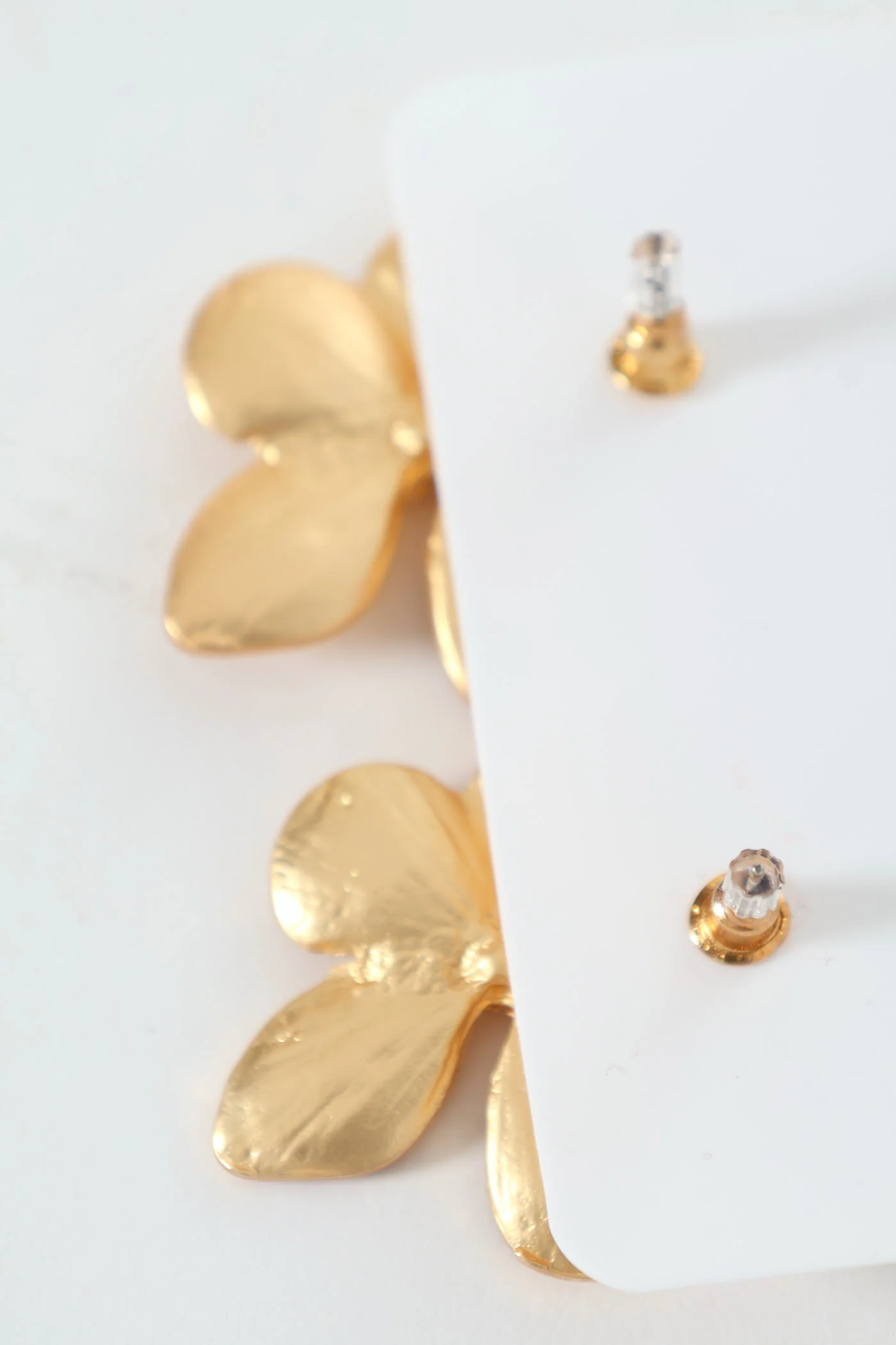 Statement Flower Earrings - Matte Gold - Image 4