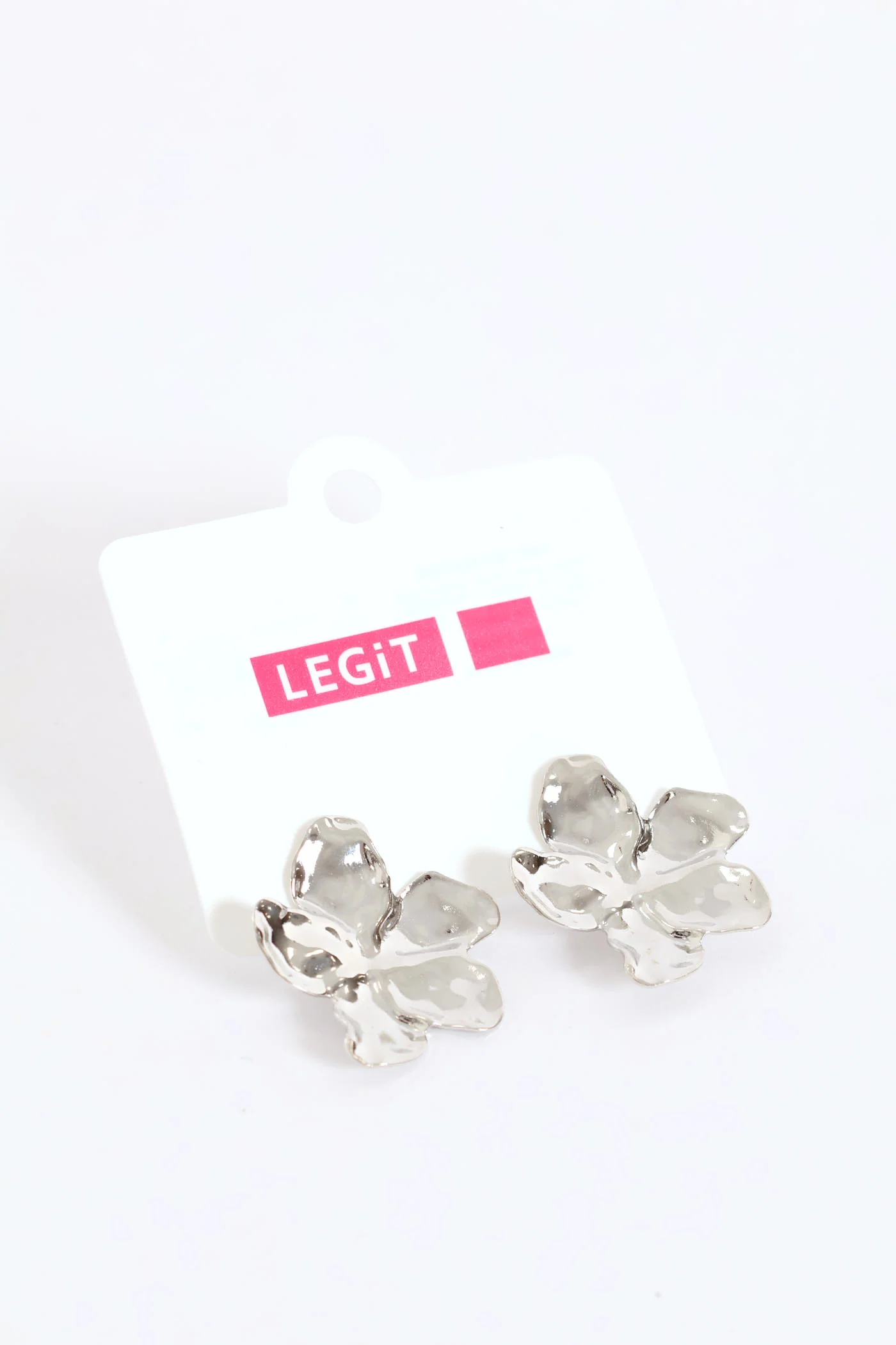 Statement Flower Earrings - Silver