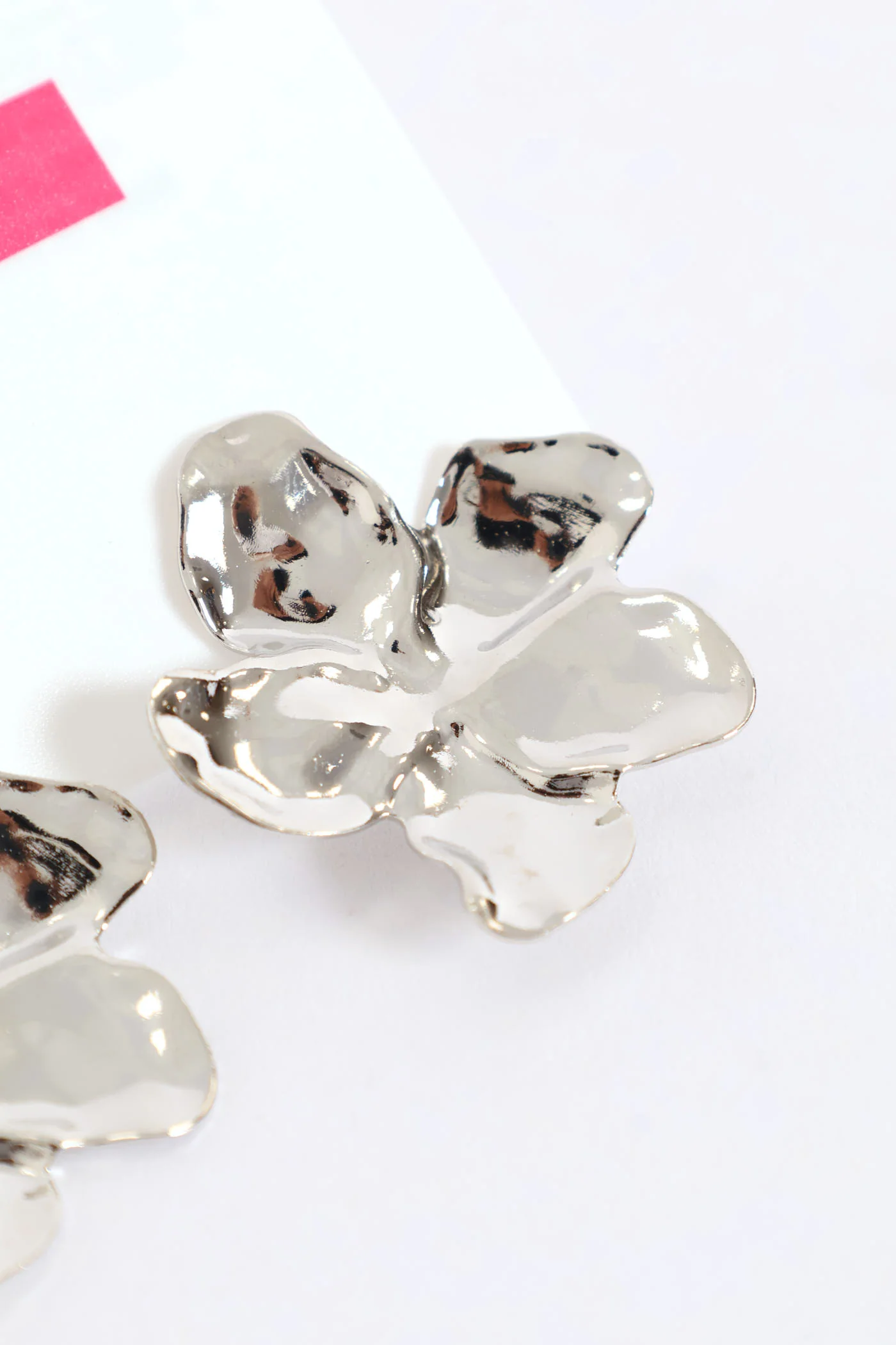 Statement Flower Earrings - Silver - Image 2