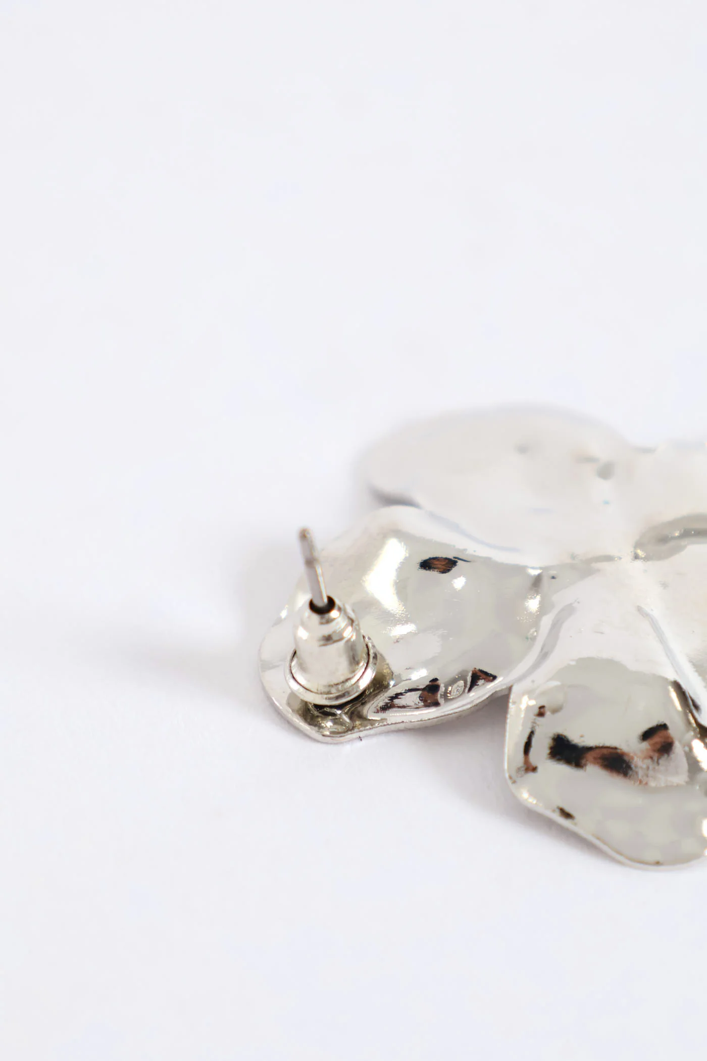 Statement Flower Earrings - Silver - Image 3