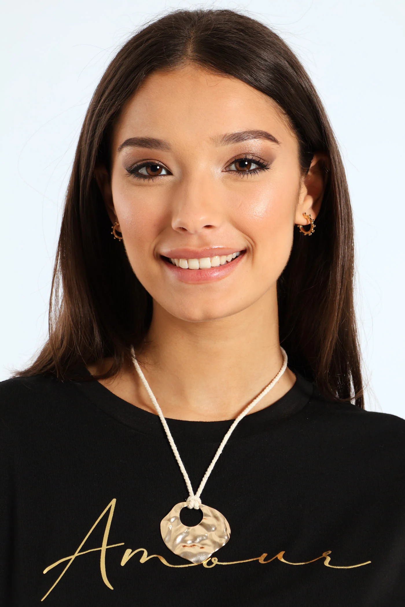 Statement Rope Pendant Necklace - Nude - Image 2