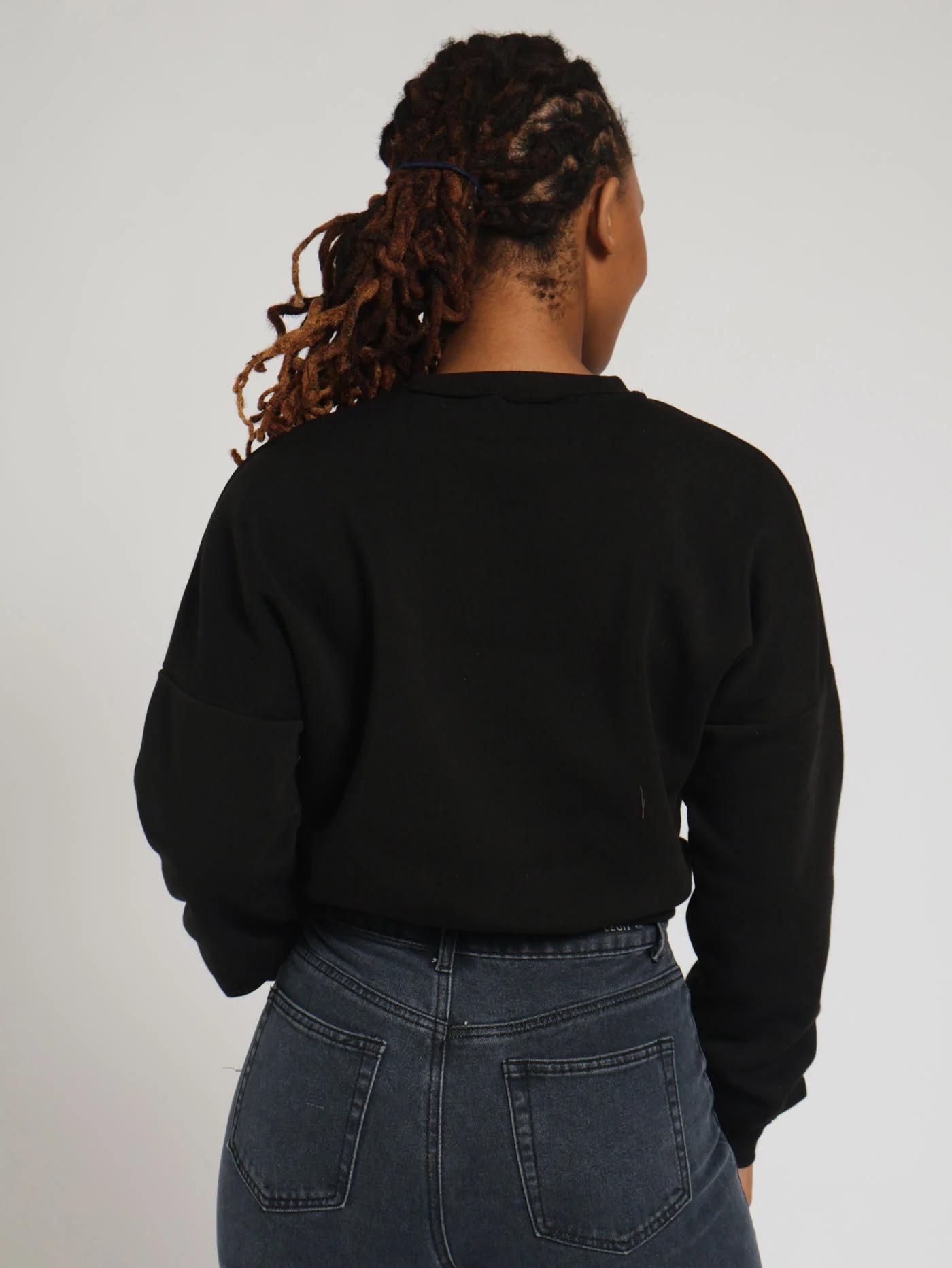 Stitch Detail Screen Pullover - Black - Image 3