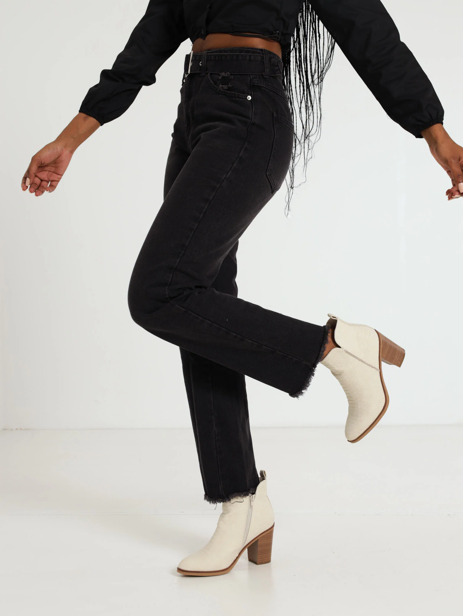 Straightleg Belted Long Jean - Image 2