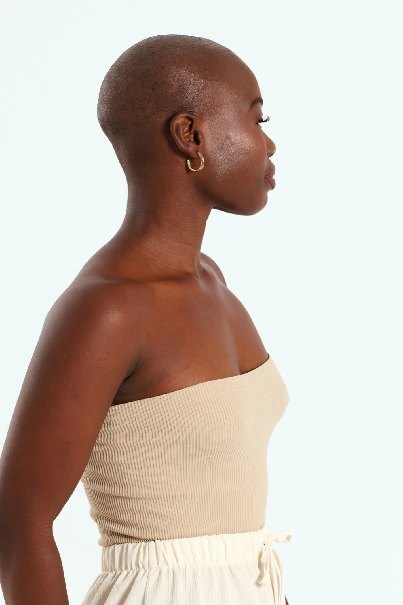 Strapless Seamless Ribb Bodysuit - Stone - Image 2