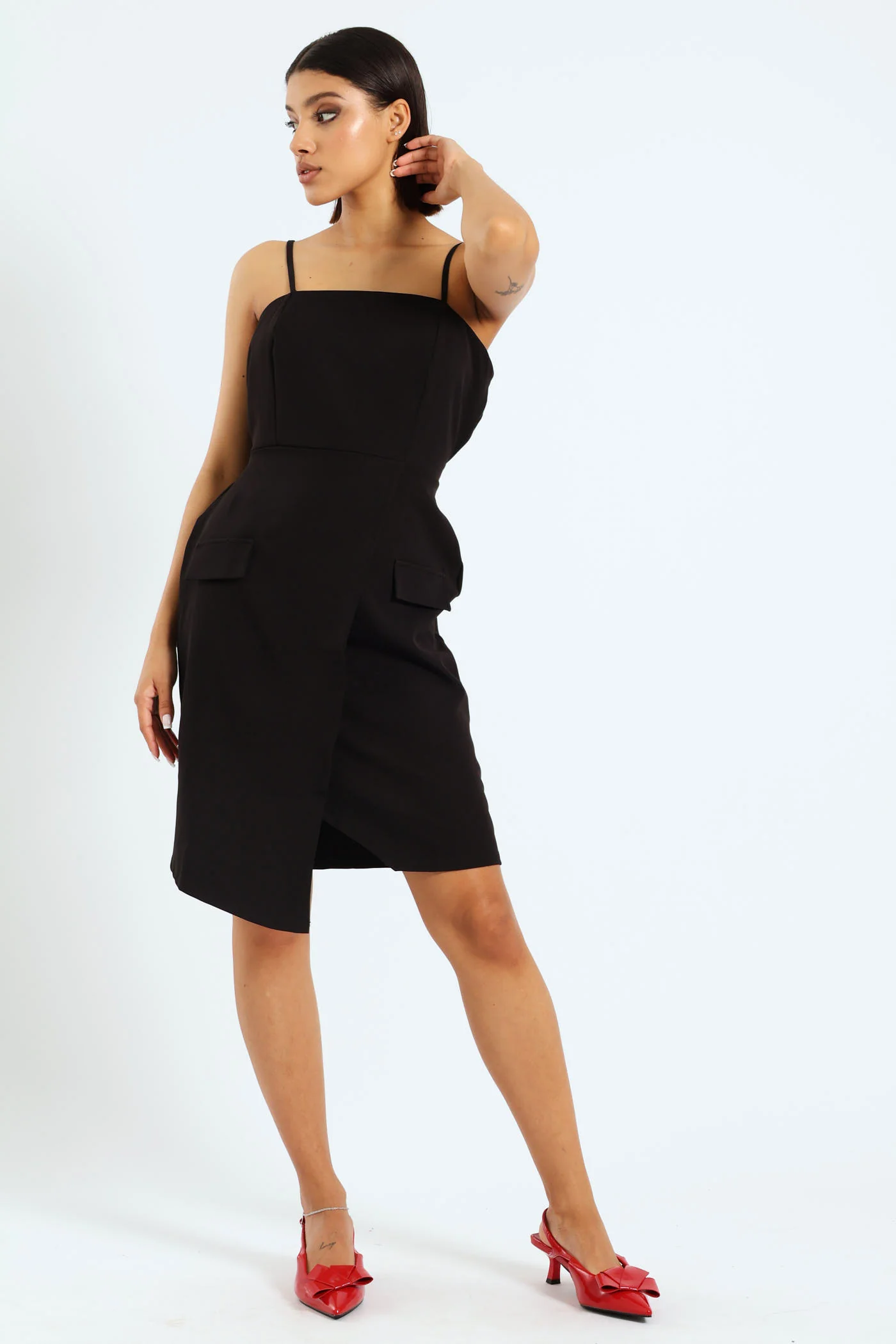 Strappy Blazer Look Mini Dress - Black - Image 2