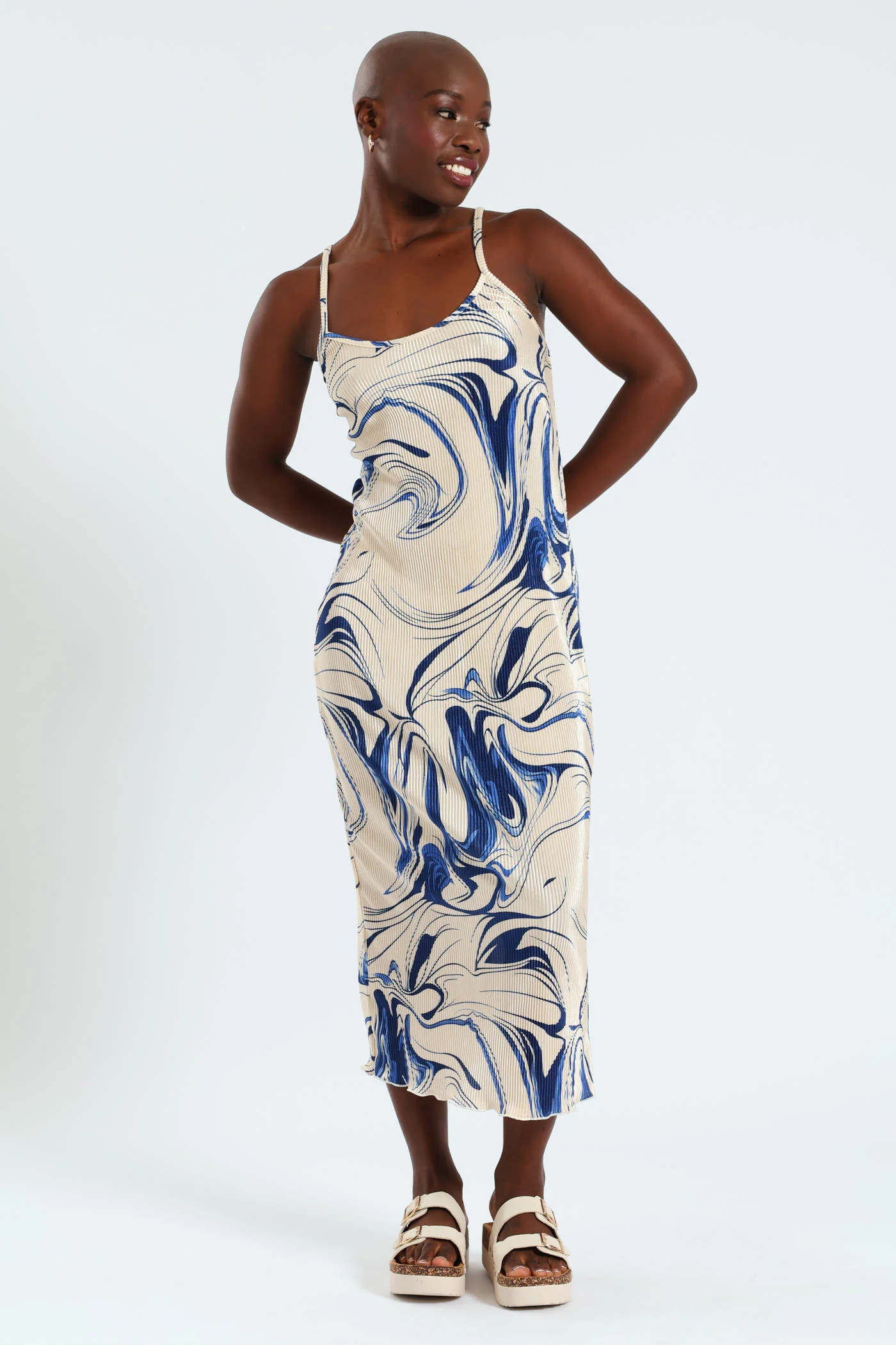 Strappy Bodre Slip Dress - Multi